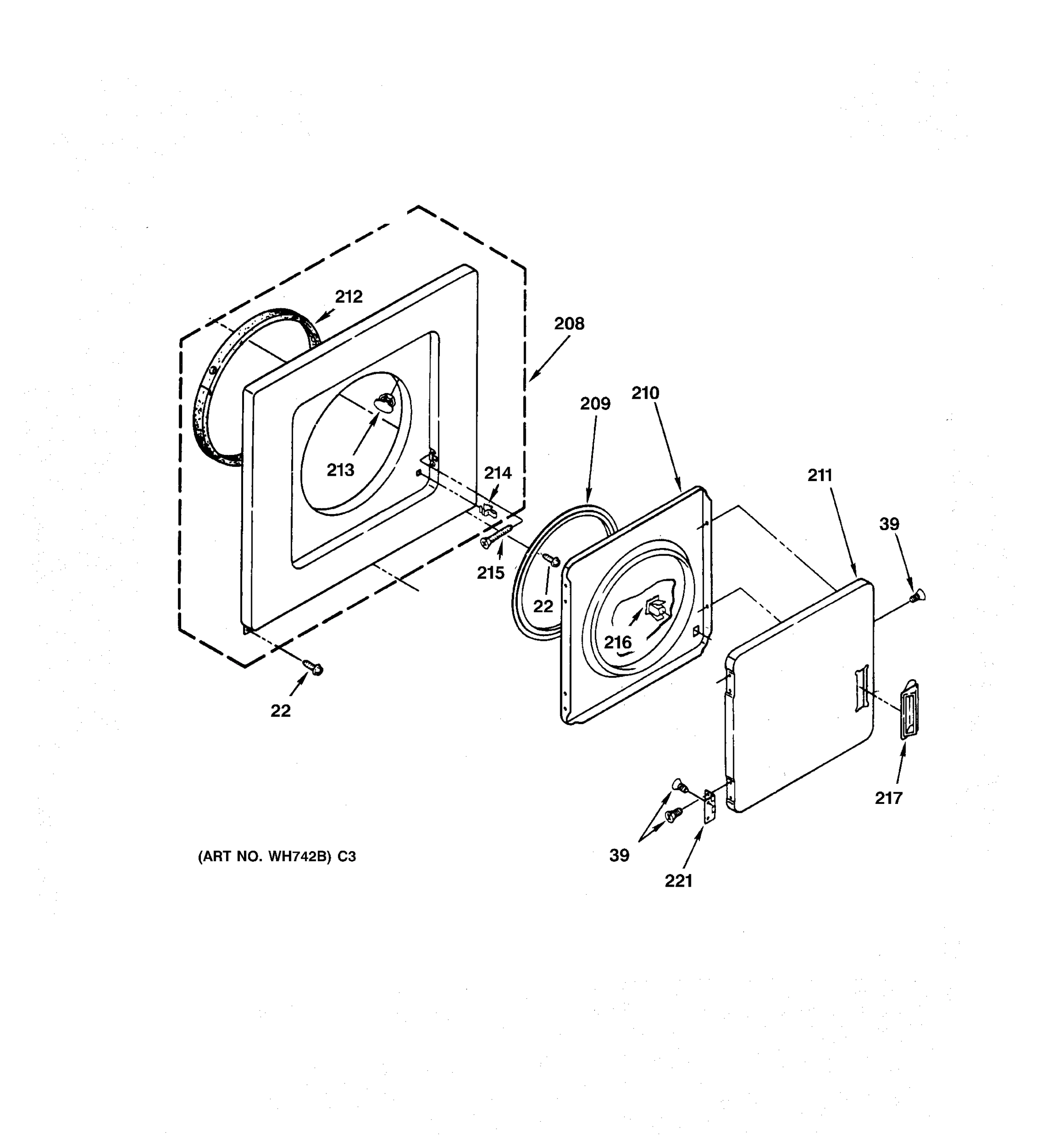 DRYER FRONT PANEL & DOOR
