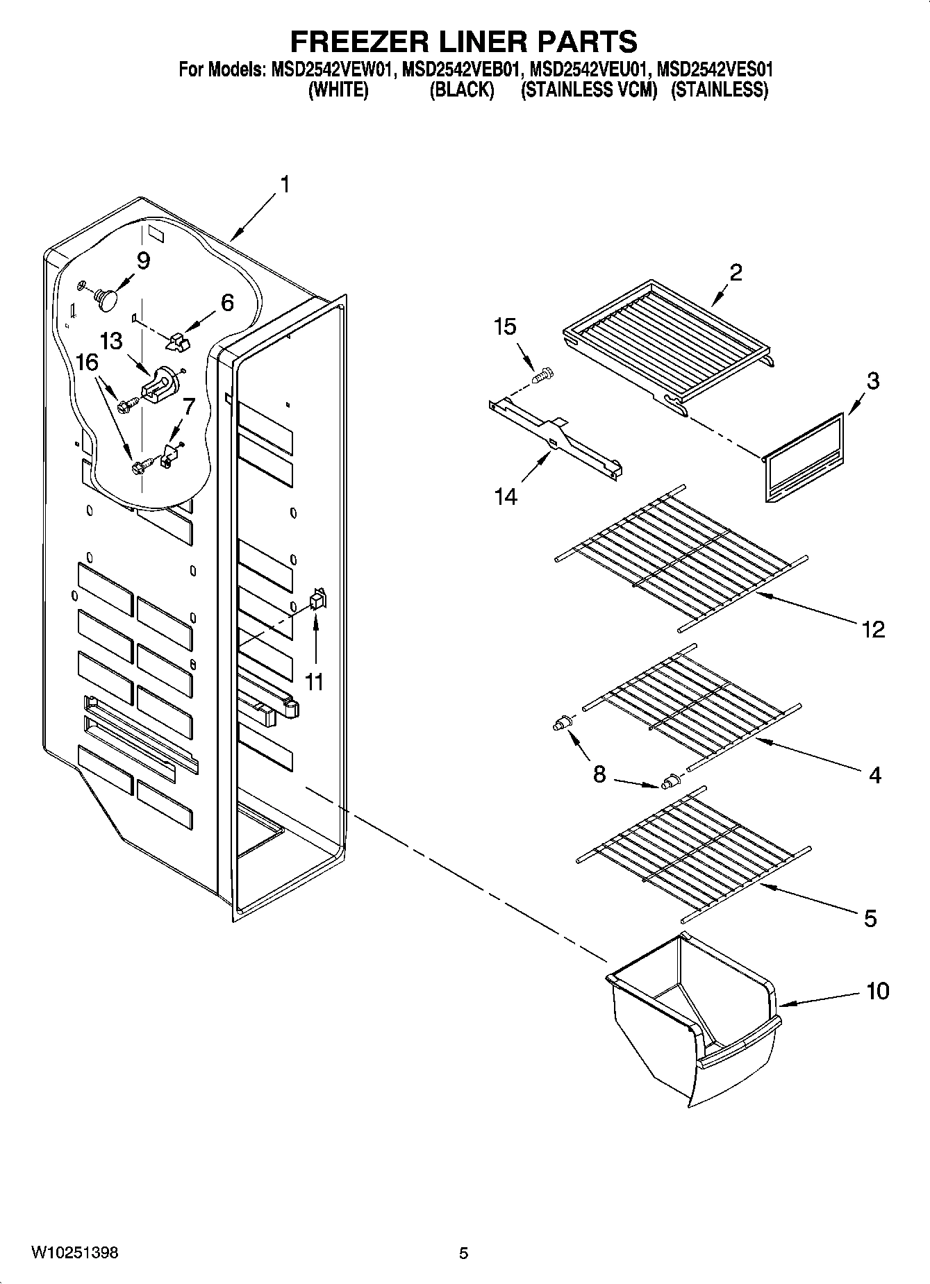 04 - FREEZER LINER PARTS
