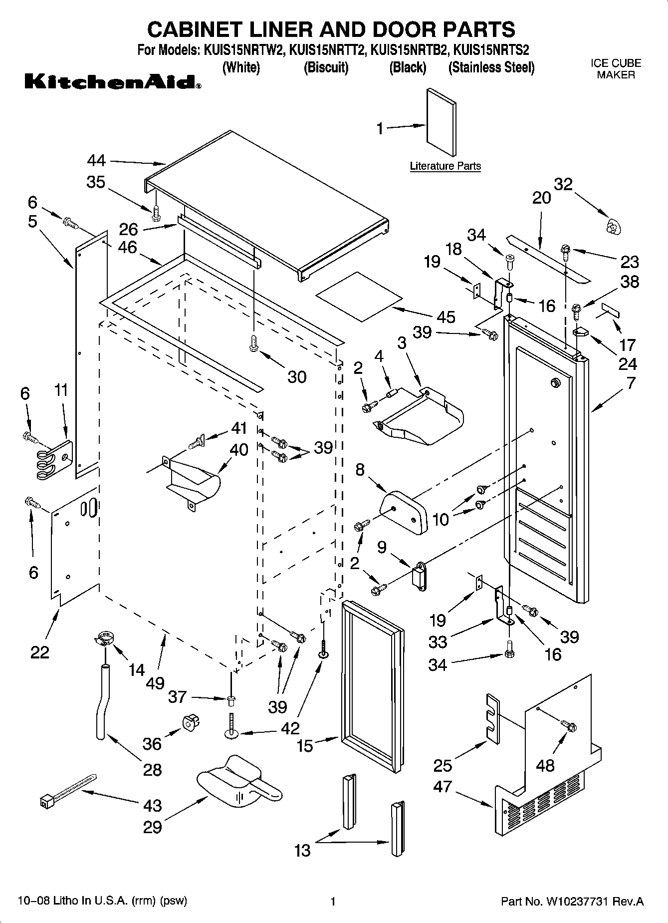 01 - CABINET LINER AND DOOR PARTS