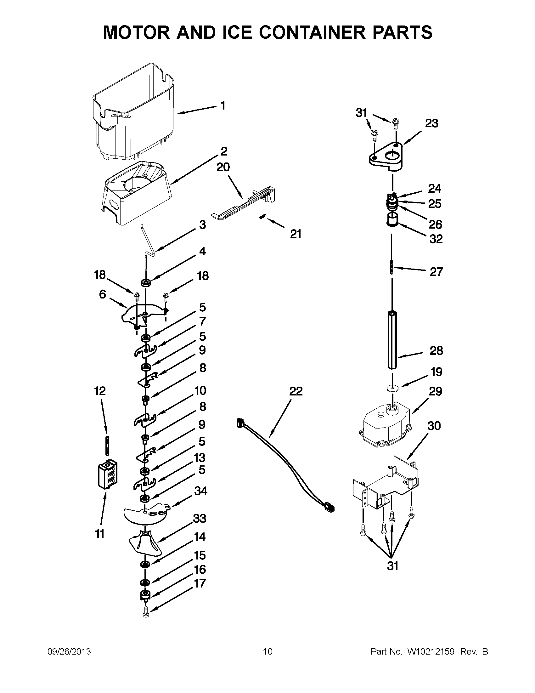 06 - MOTOR AND ICE CONTAINER PARTS