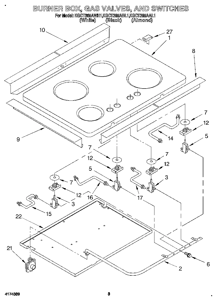 03 - BURNER BOX, GAS VALVES, AND SWITCHES