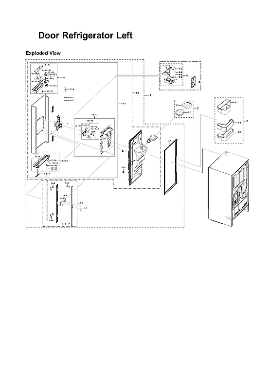Left Refrigerator Door Parts