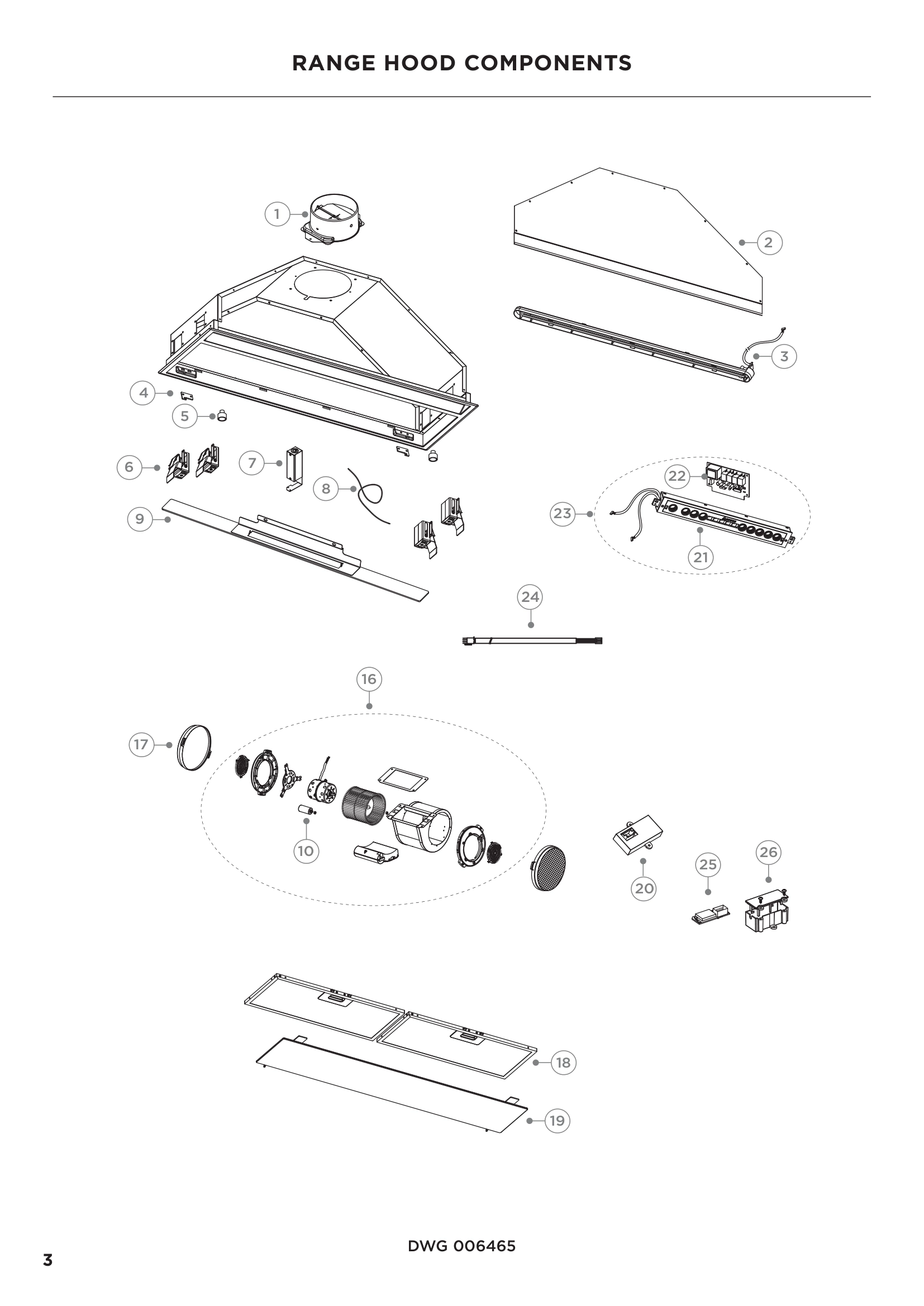 RANGE HOOD COMPONENTS