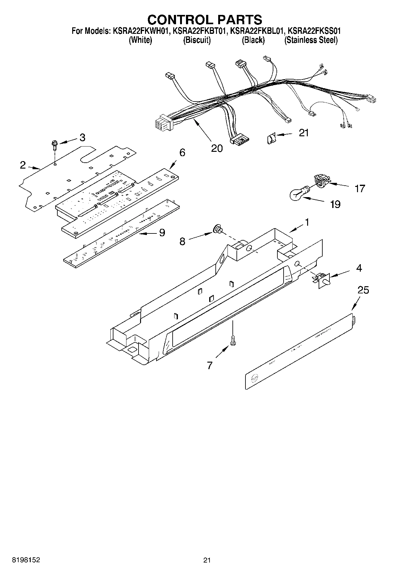 12 - CONTROL PARTS, PARTS NOT ILLUSTRATED