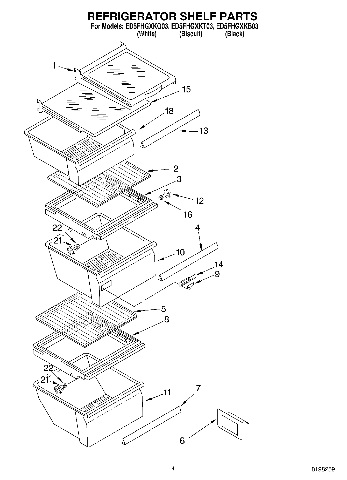 03 - REFRIGERATOR SHELF PARTS