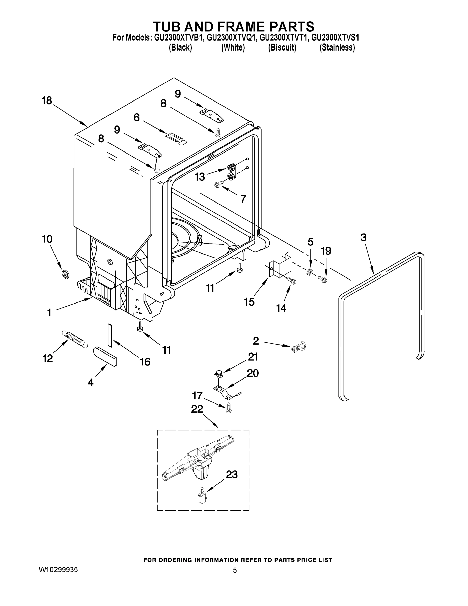 05 - TUB AND FRAME PARTS