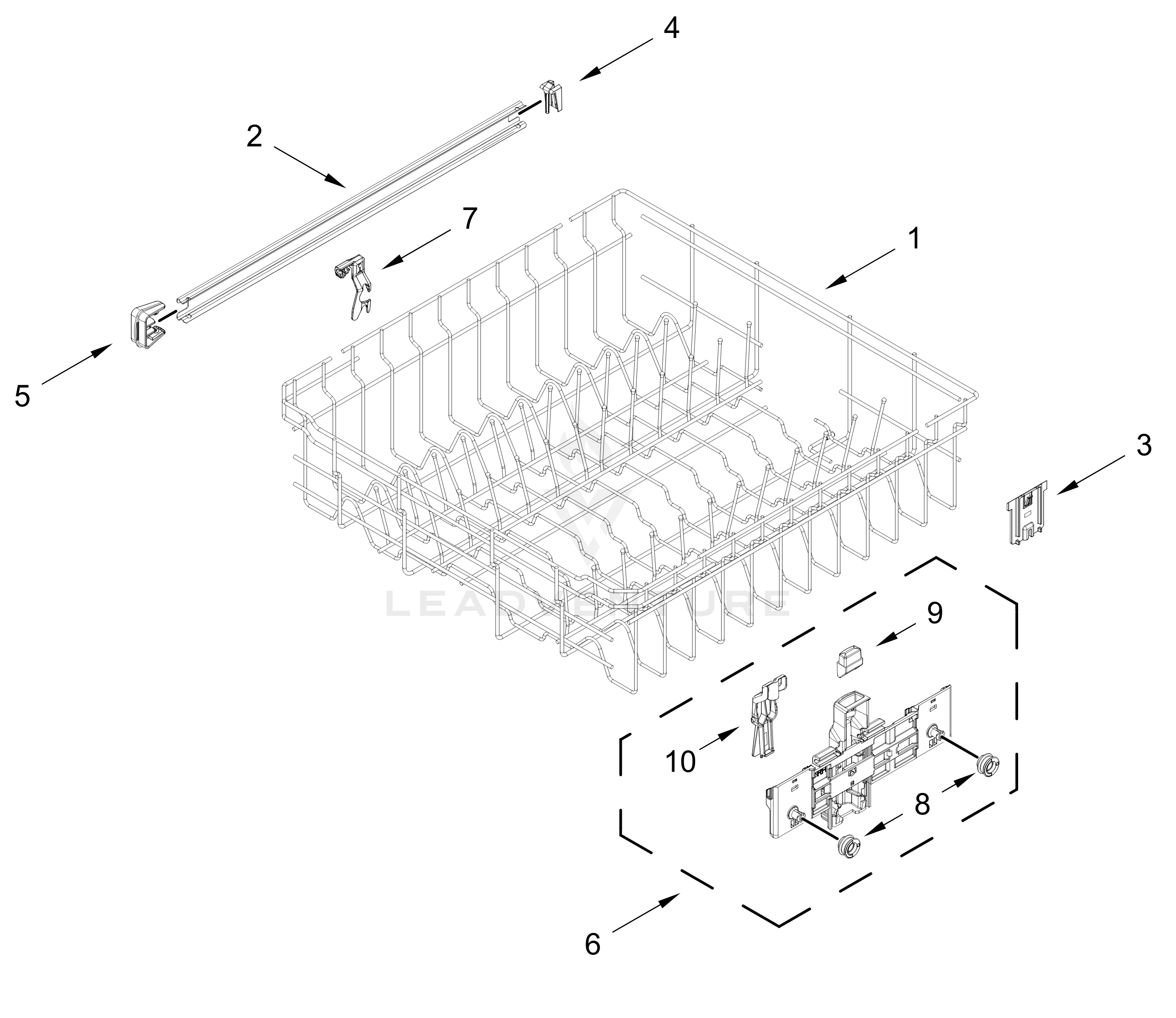 UPPER RACK AND TRACK PARTS