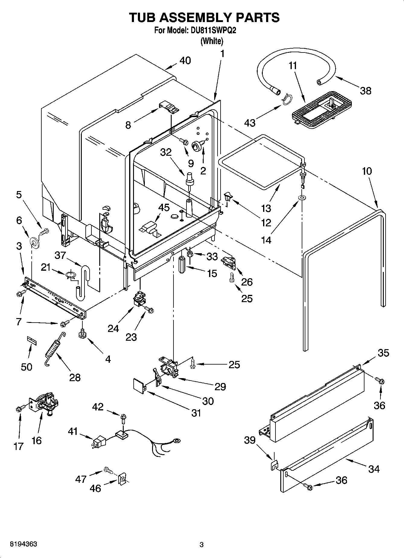 03 - TUB ASSEMBLY PARTS