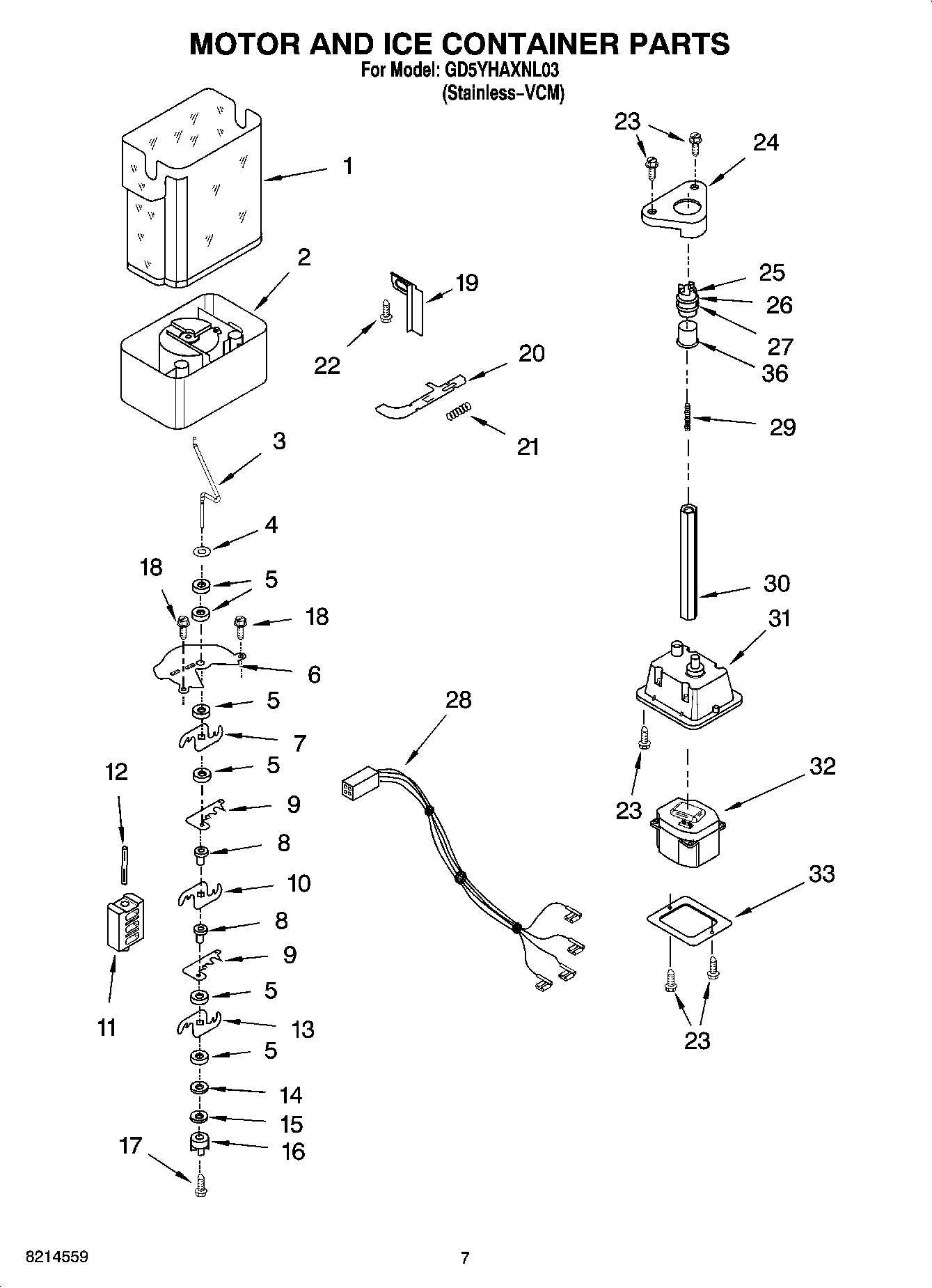 05 - MOTOR AND ICE CONTAINER PARTS