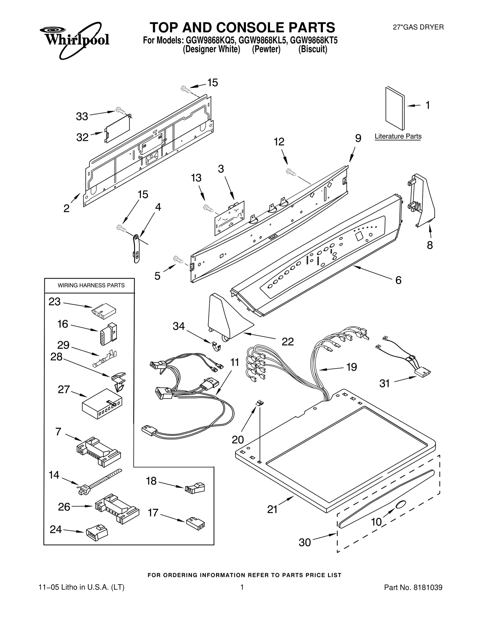 TOP AND CONSOLE PARTS