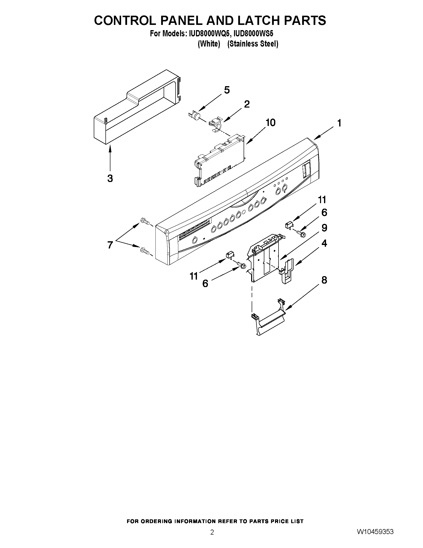 02 - CONTROL PANEL AND LATCH PARTS