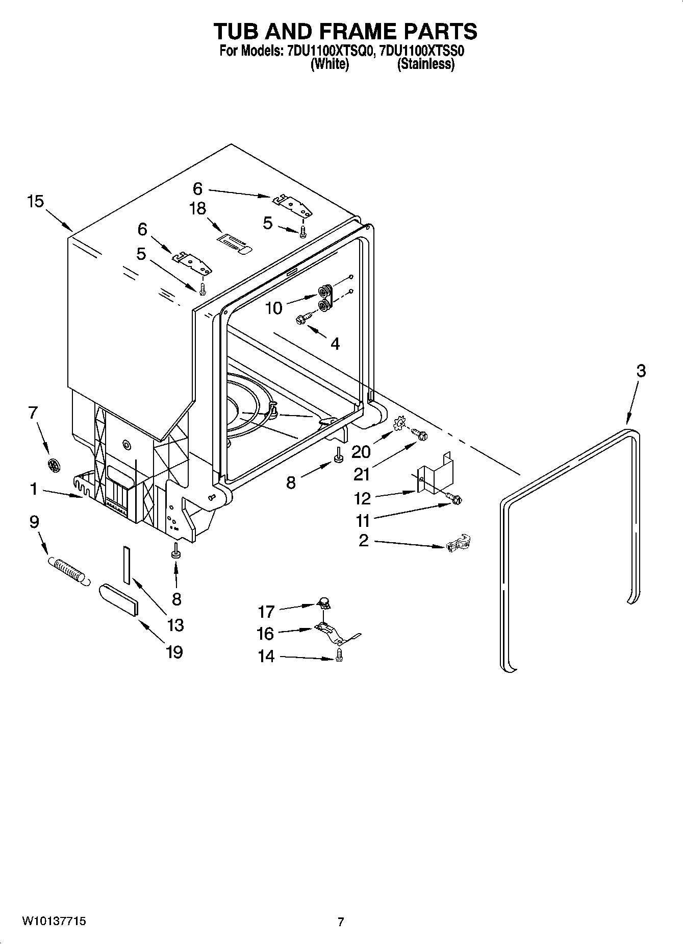 07 - TUB AND FRAME PARTS
