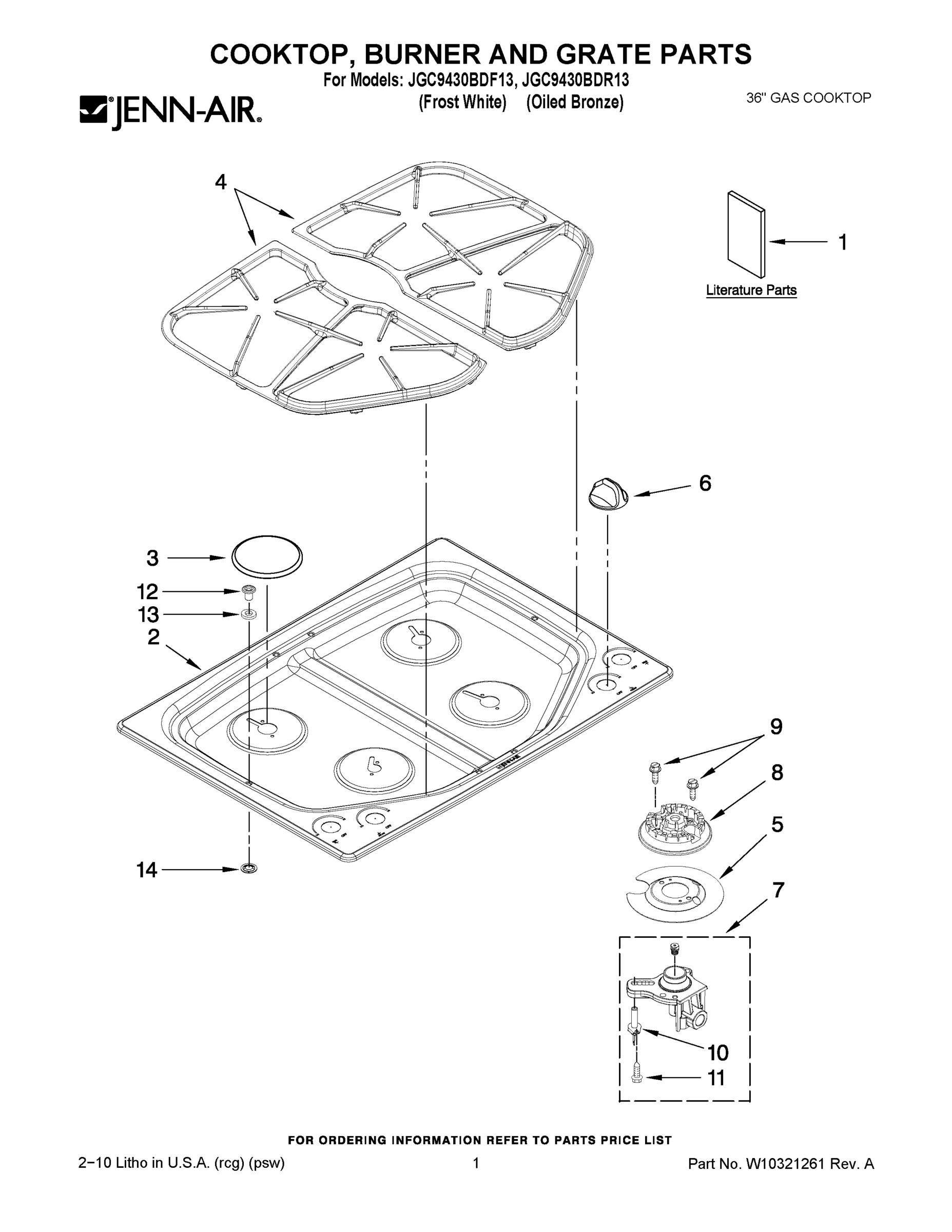 01 - COOKTOP, BURNER AND GRATE PARTS