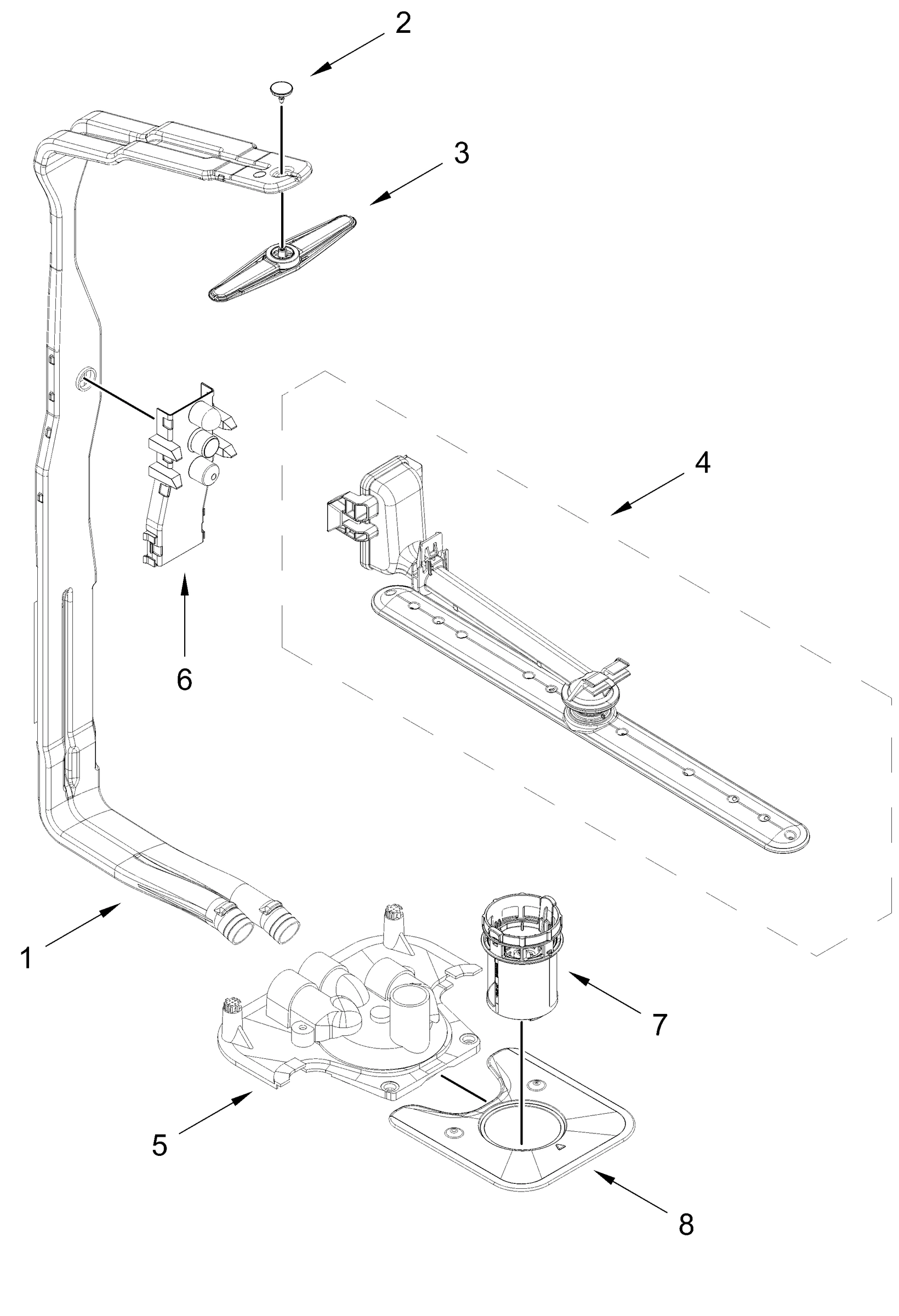UPPER WASH AND RINSE PARTS