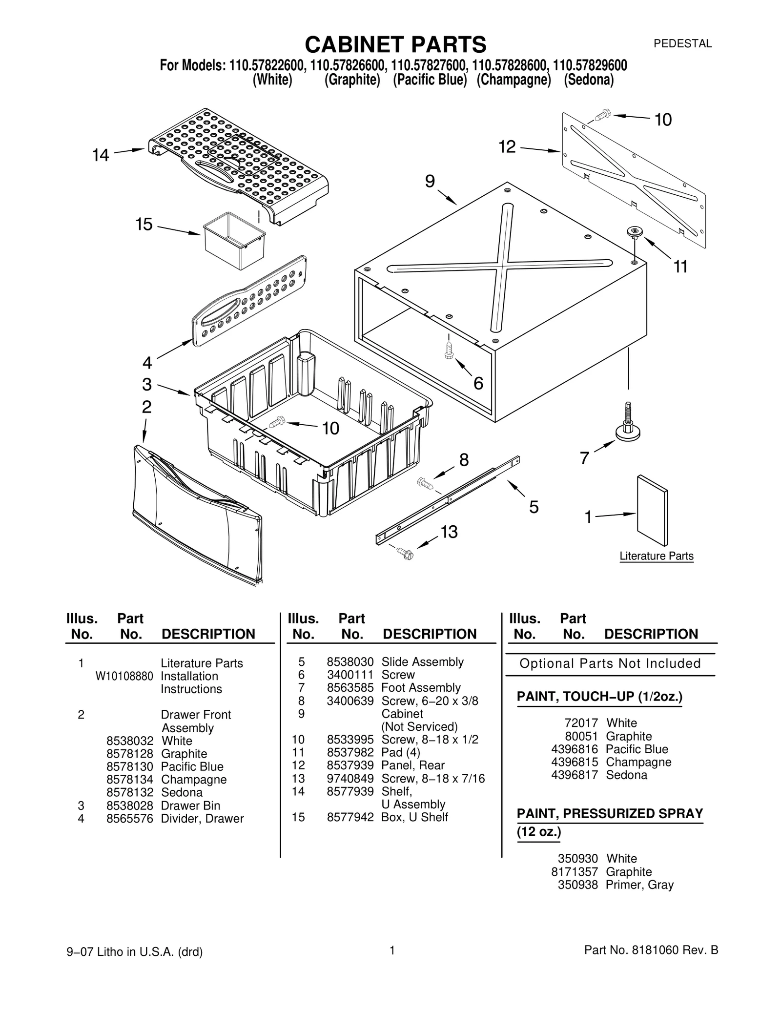 CABINET PARTS