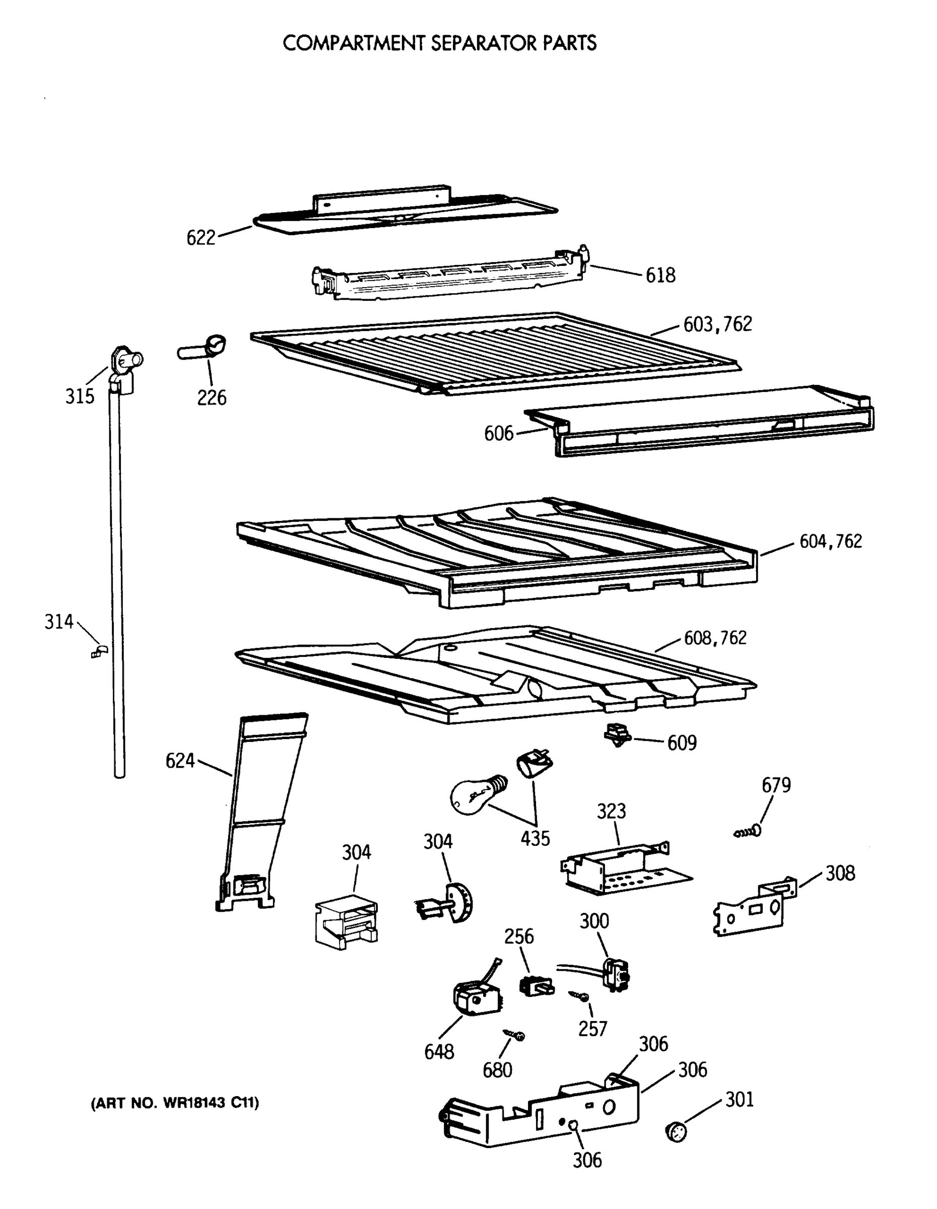 COMPARTMENT SEPARATOR PARTS