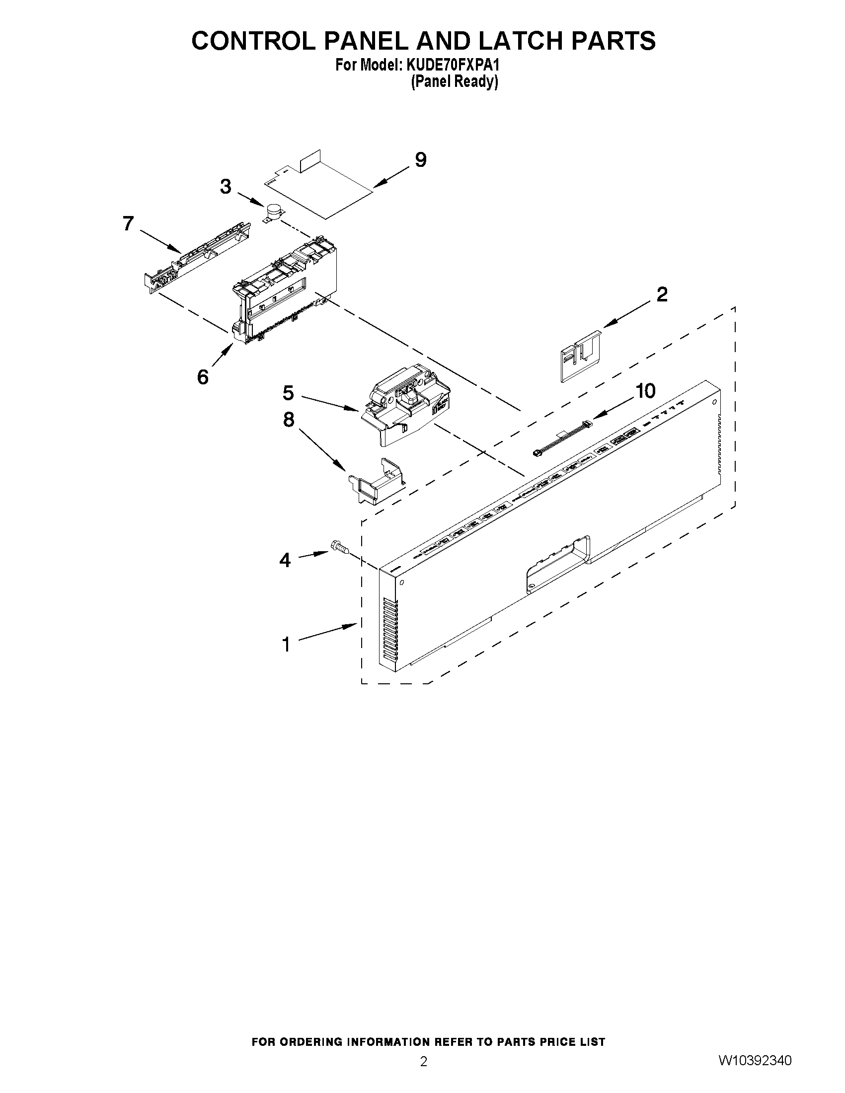 02 - CONTROL PANEL AND LATCH PARTS