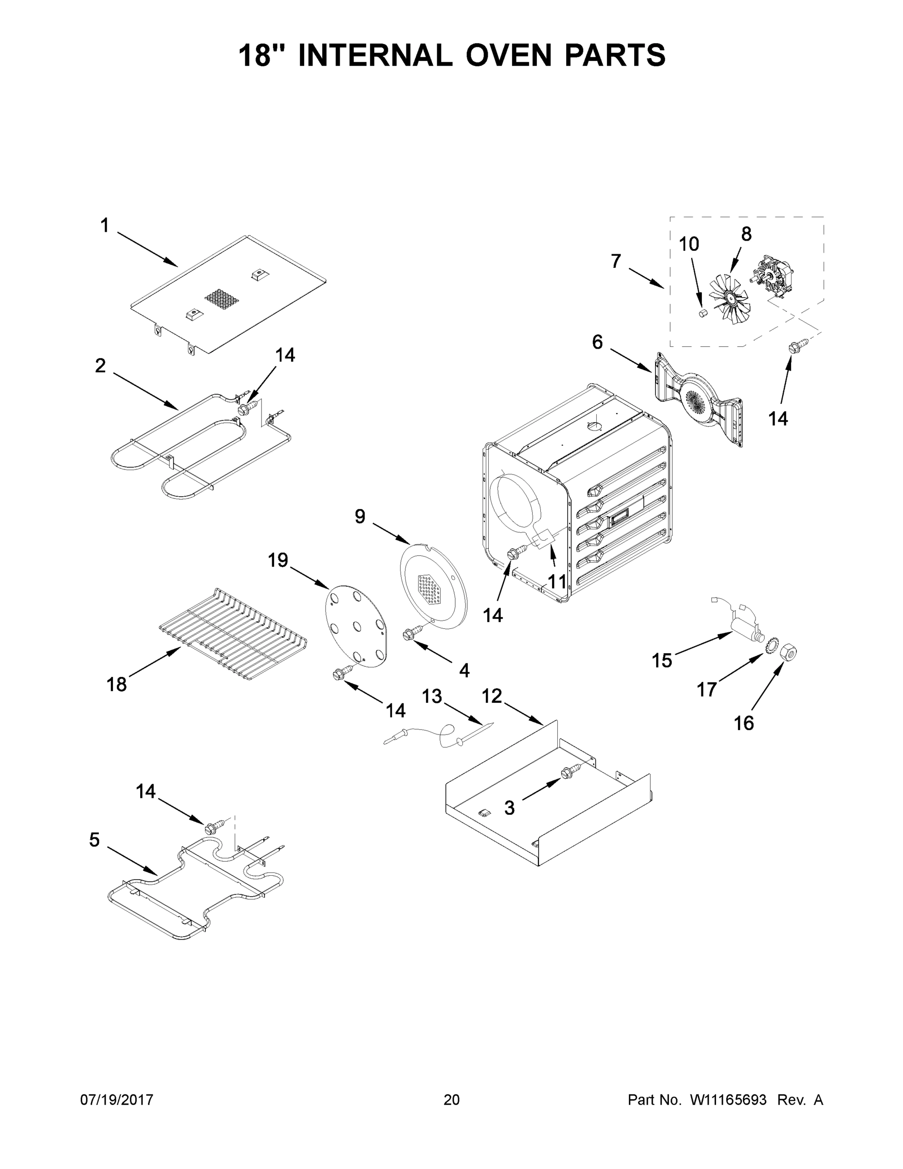 11 - 18" INTERNAL OVEN PARTS