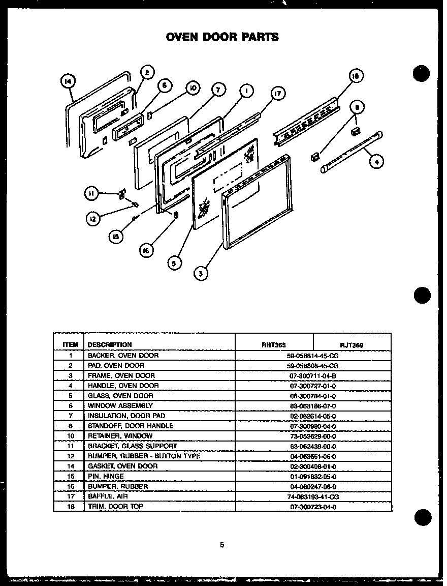 04 - OVEN DOOR PARTS