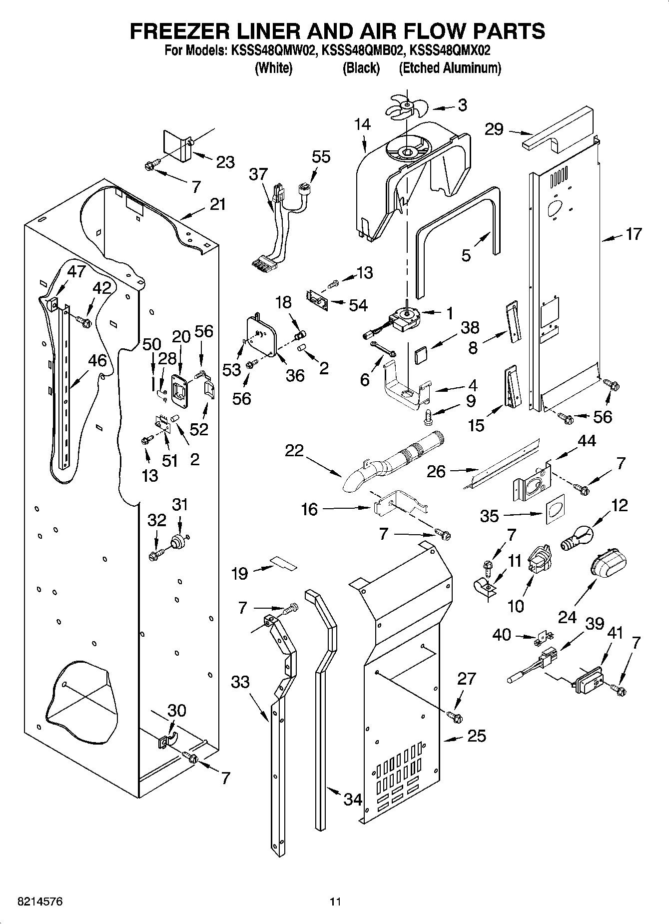 08 - FREEZER LINER AND AIR FLOW PARTS