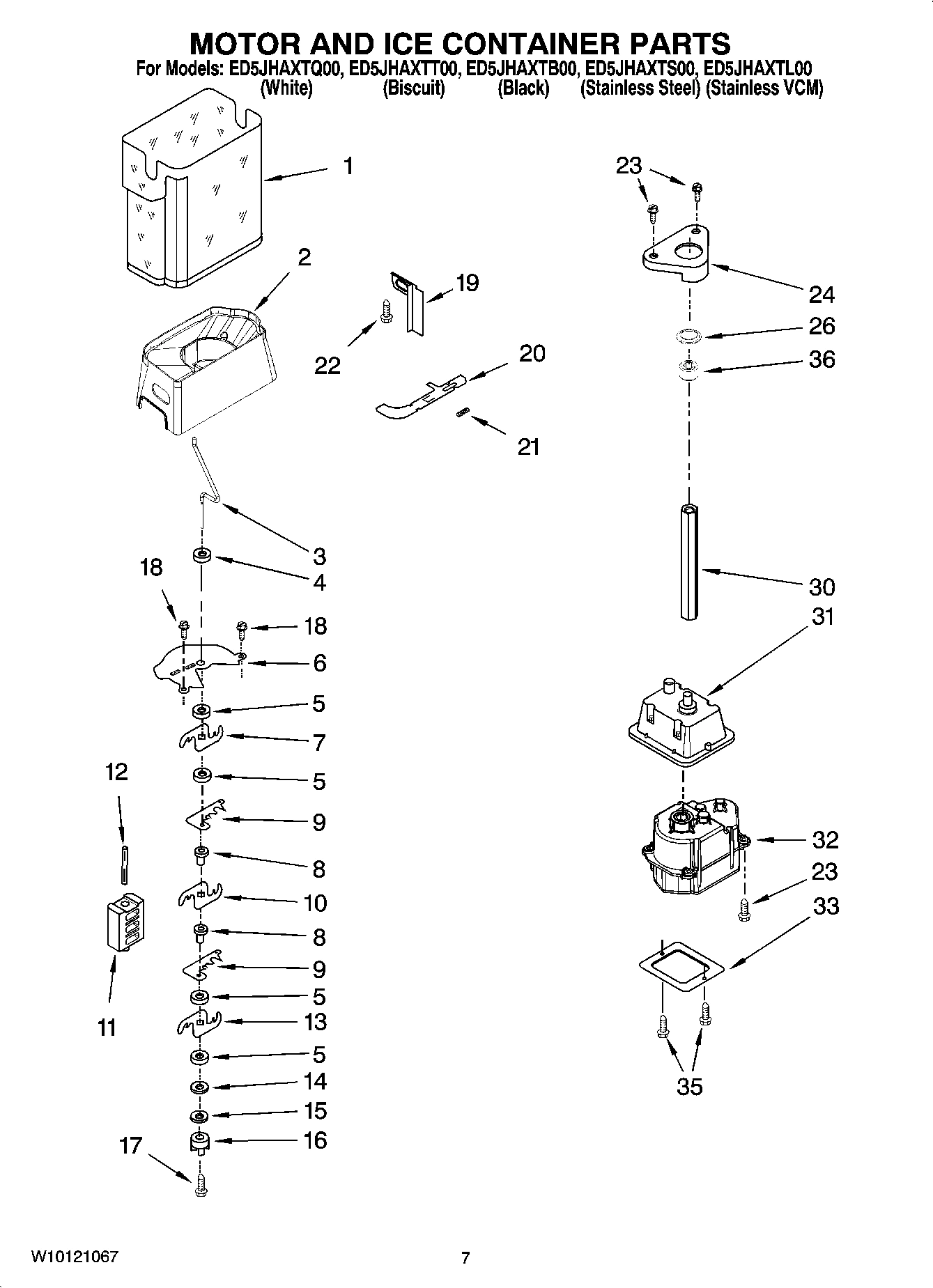05 - MOTOR AND ICE CONTAINER PARTS