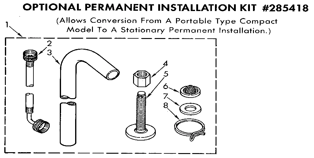 OPTIONAL PERMANENT INSTALLATION KIT #285418