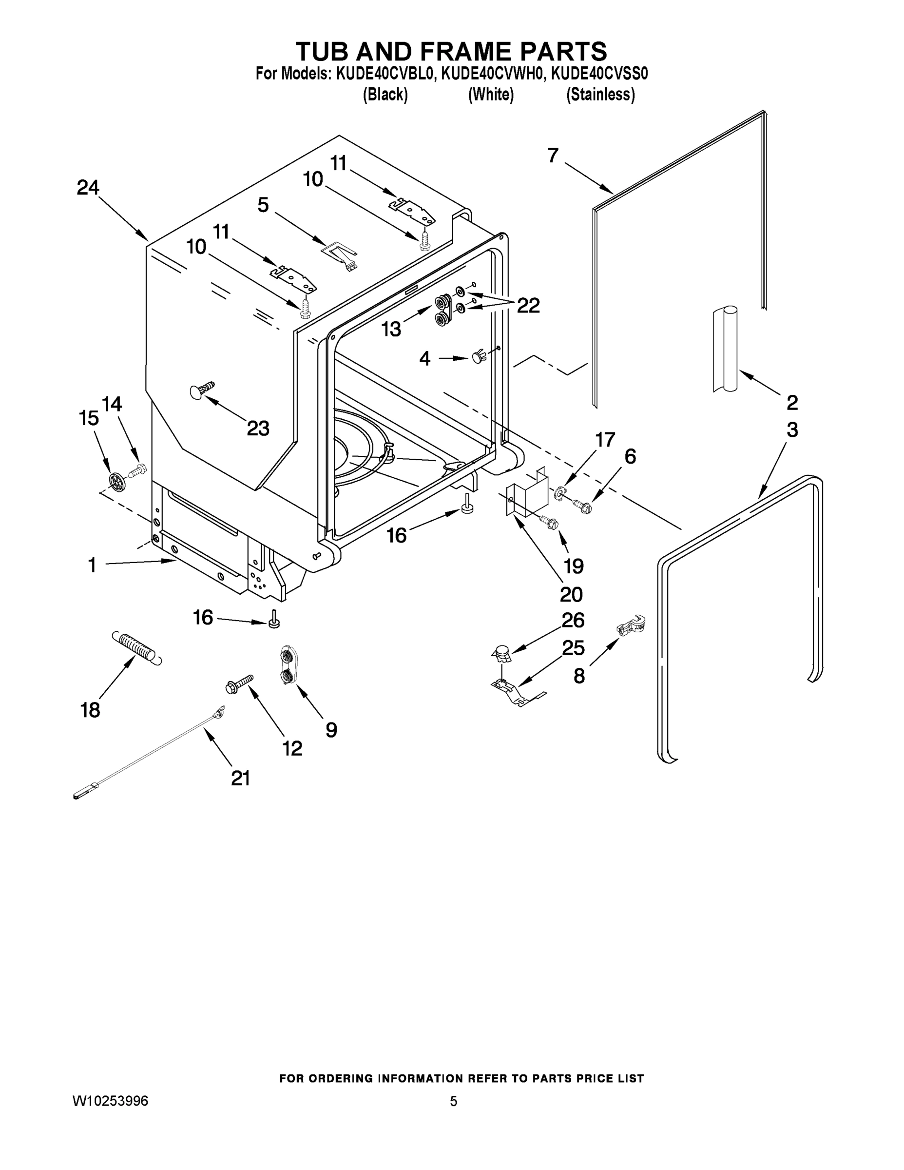 05 - TUB AND FRAME PARTS