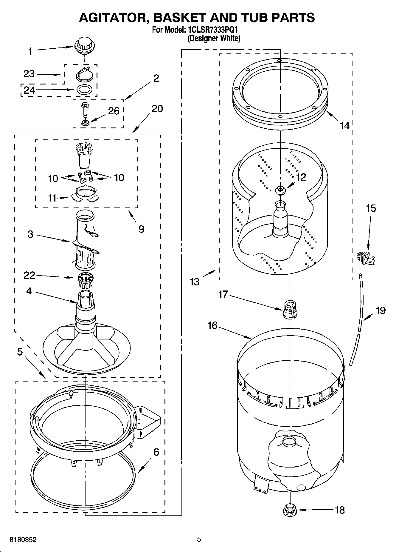 03 - AGITATOR, BASKET AND TUB PARTS