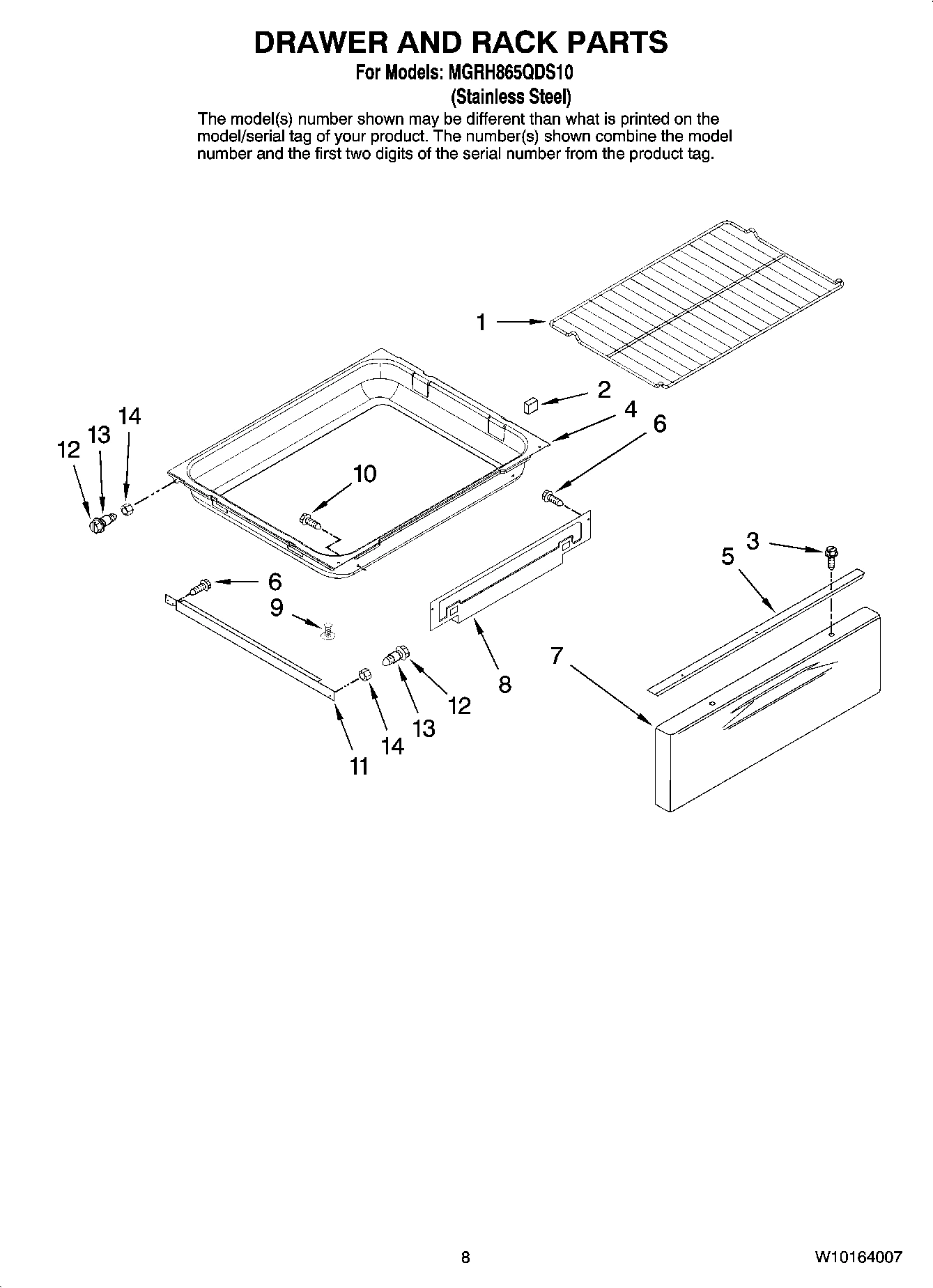 06 - DRAWER AND RACK PARTS, OPTIONAL PARTS (NOT INCLUDED)