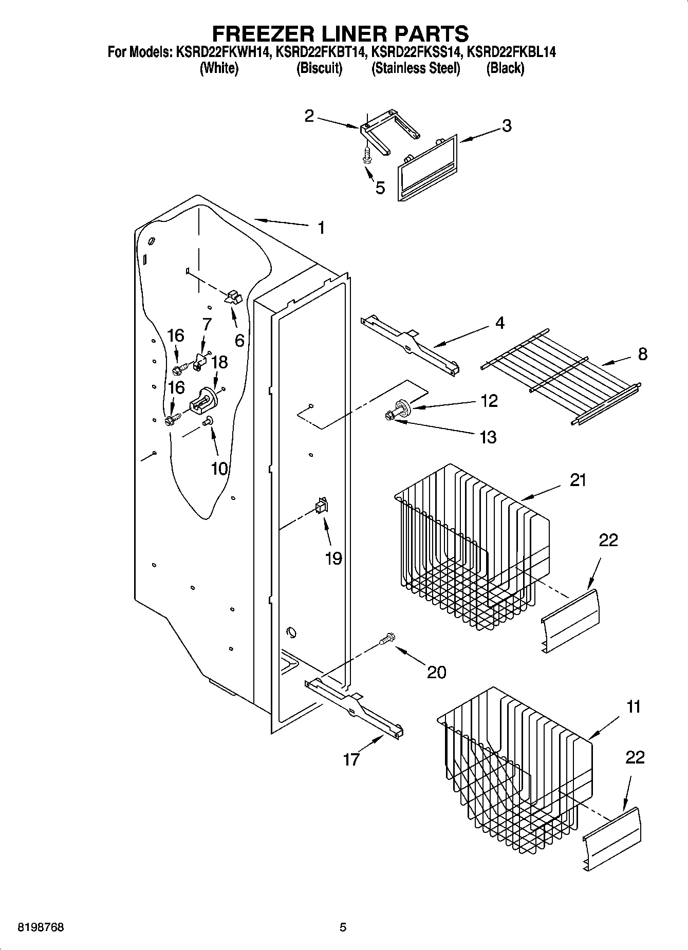 04 - FREEZER LINER PARTS