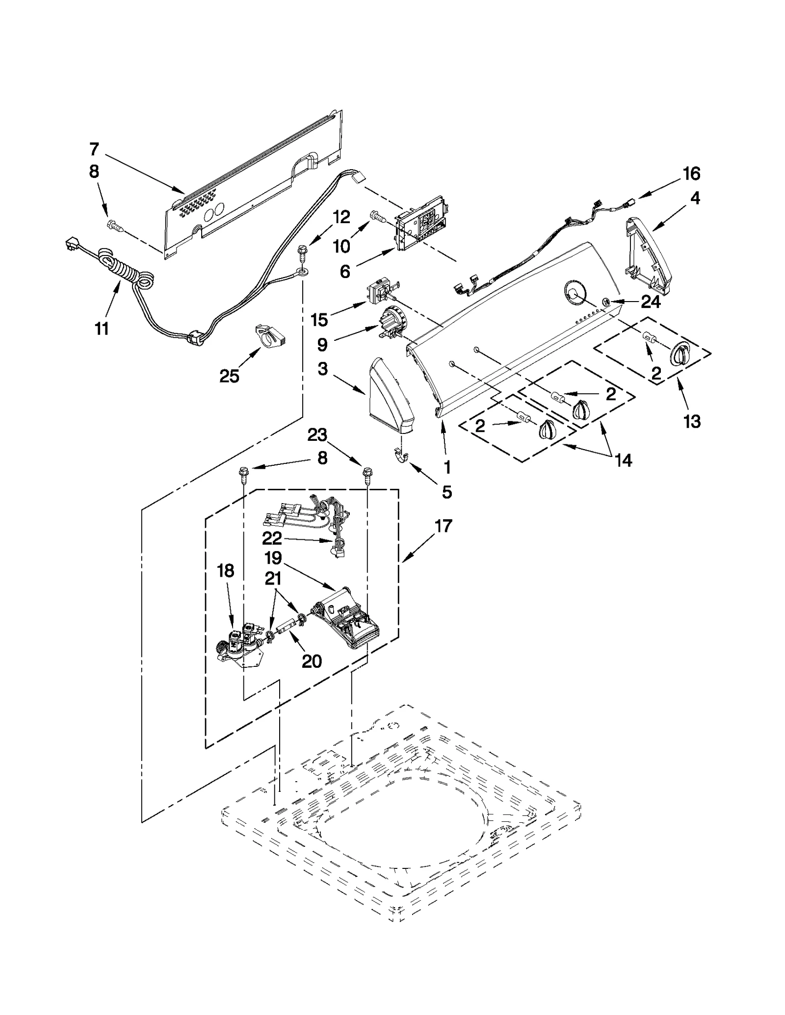 CONTROLS AND WATER INLET PARTS