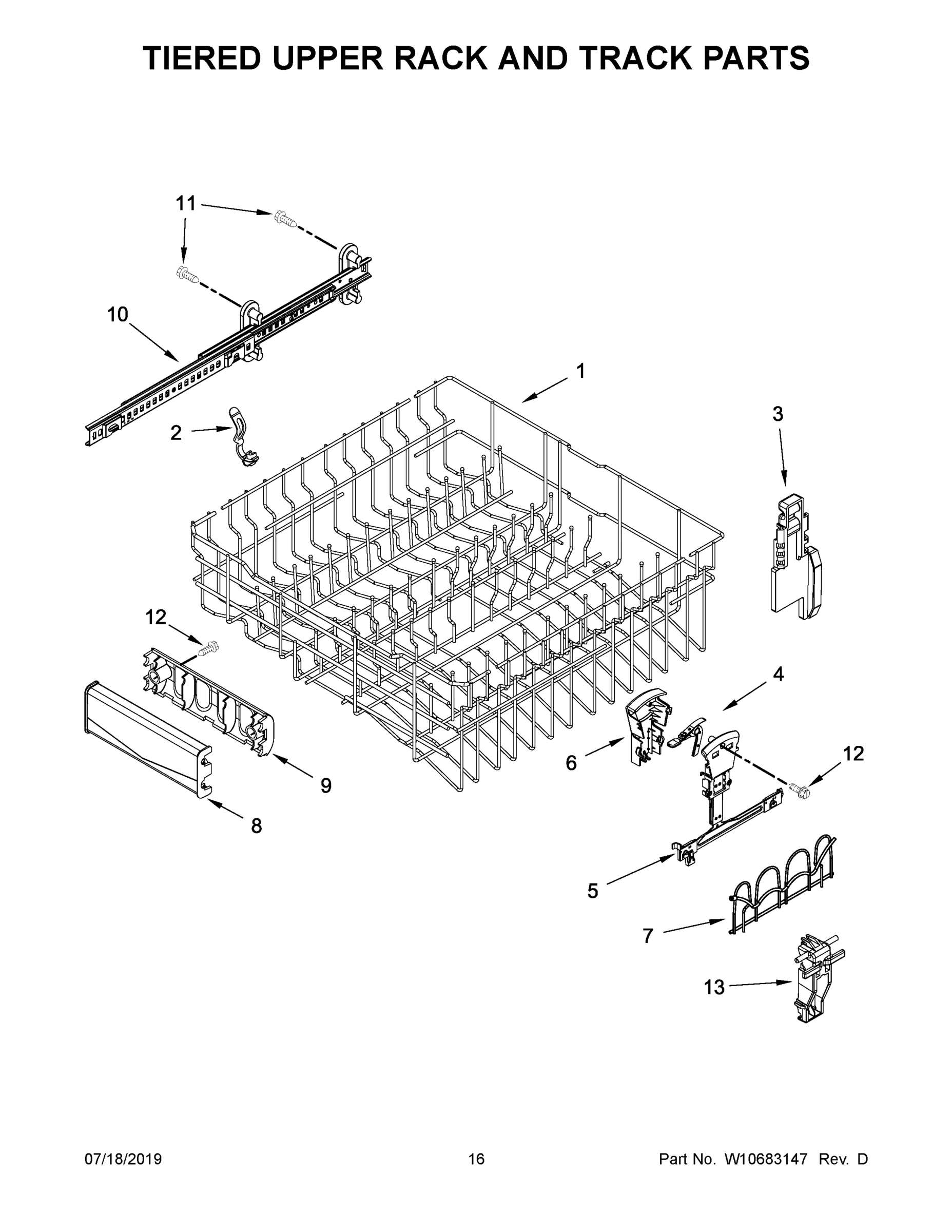 09 - TIERED UPPER RACK AND TRACK PARTS