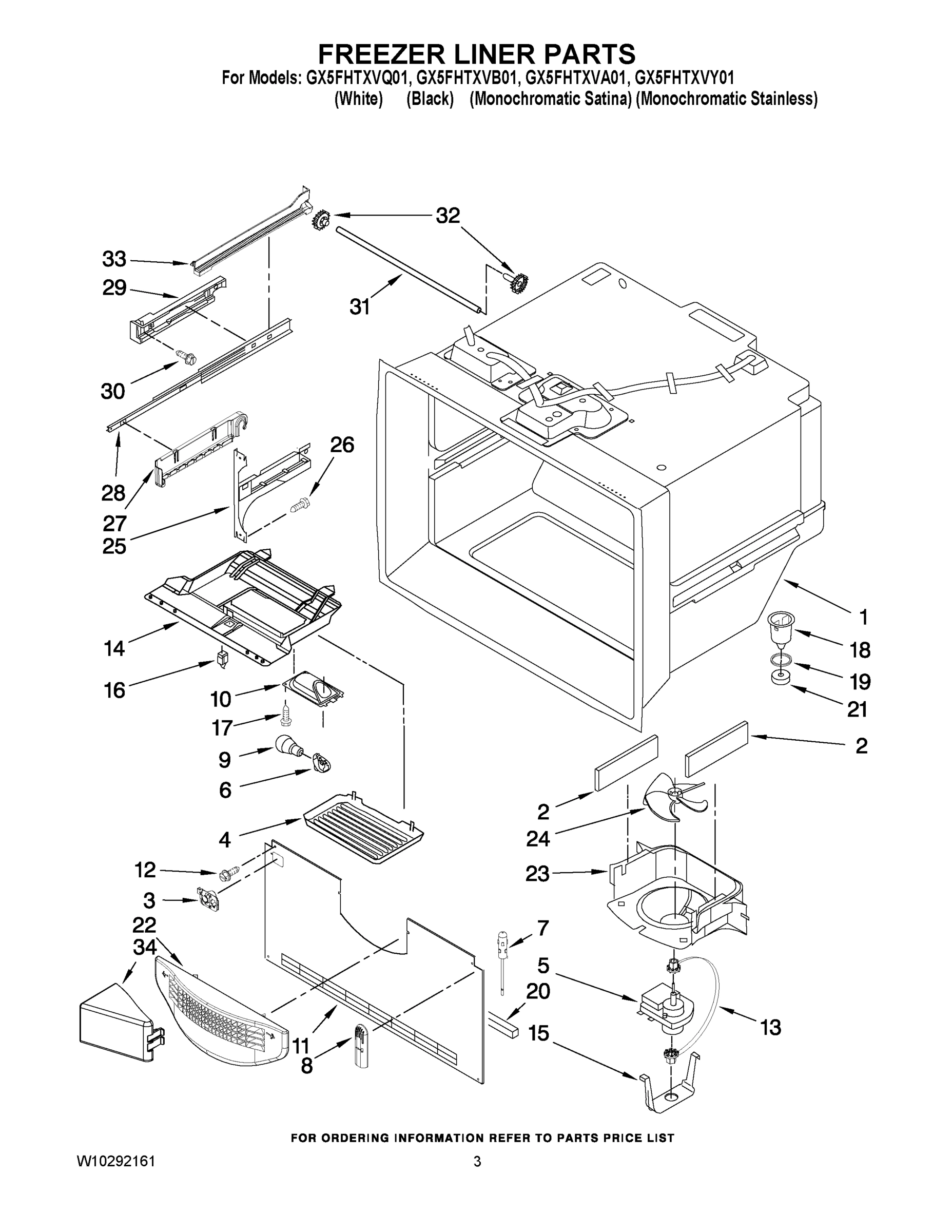 02 - FREEZER LINER PARTS