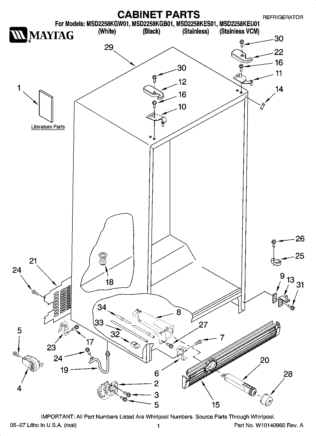 01 - CABINET PARTS