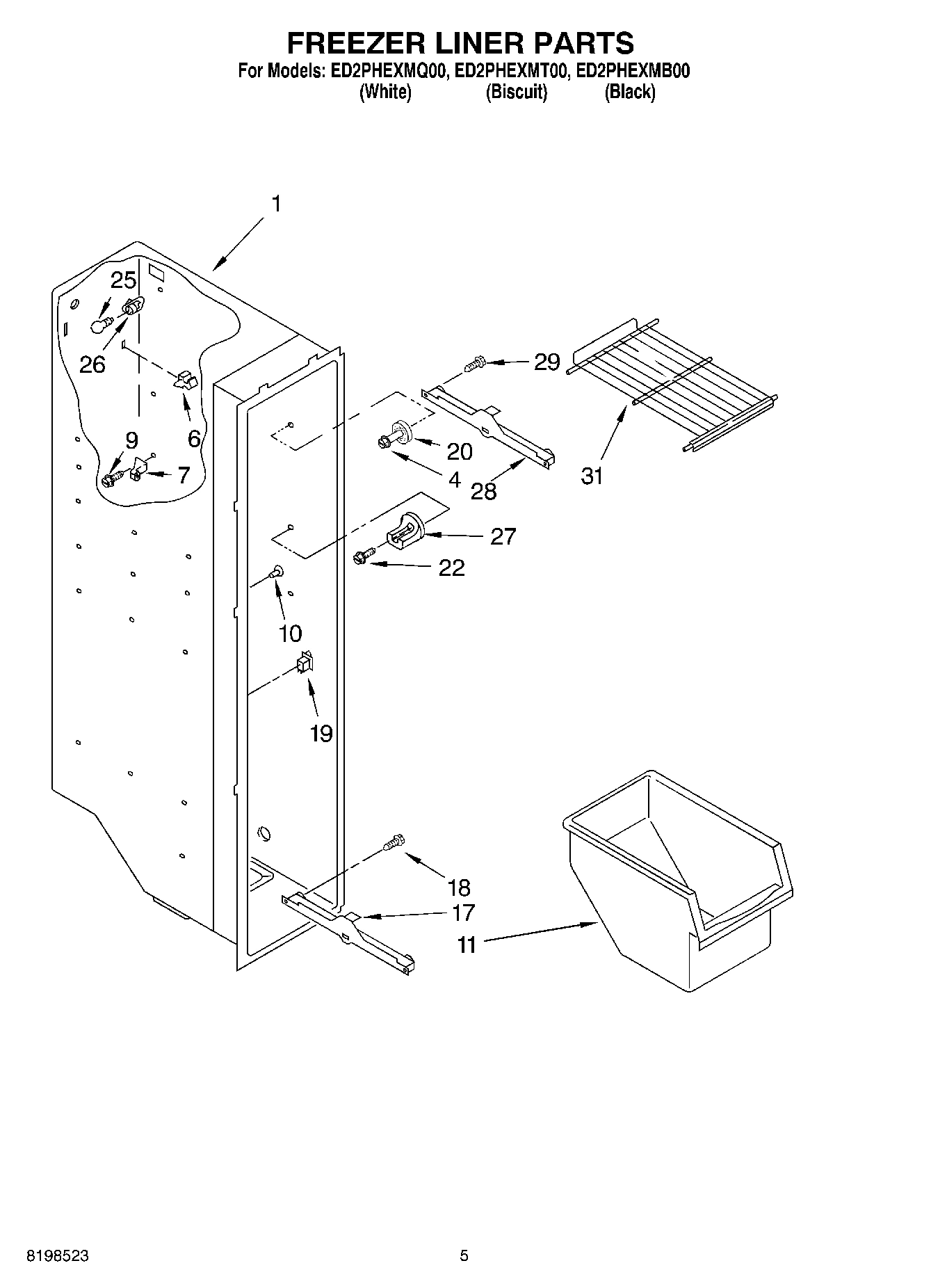 04 - FREEZER LINER PARTS