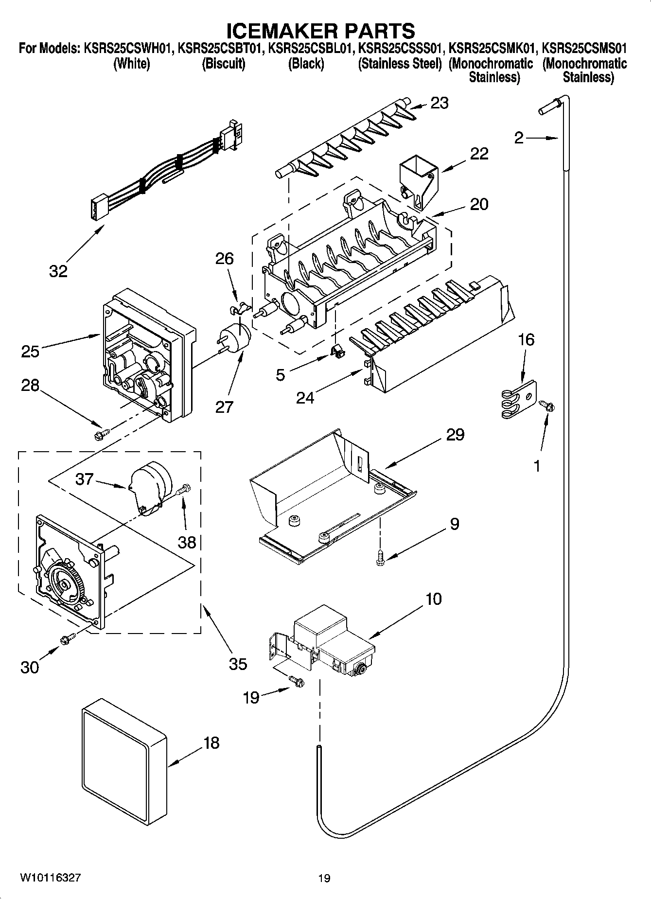 12 - ICEMAKER PARTS, OPTIONAL PARTS (NOT INCLUDED)