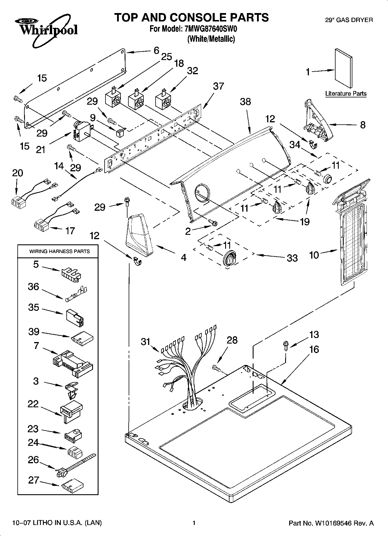 01 - TOP AND CONSOLE PARTS