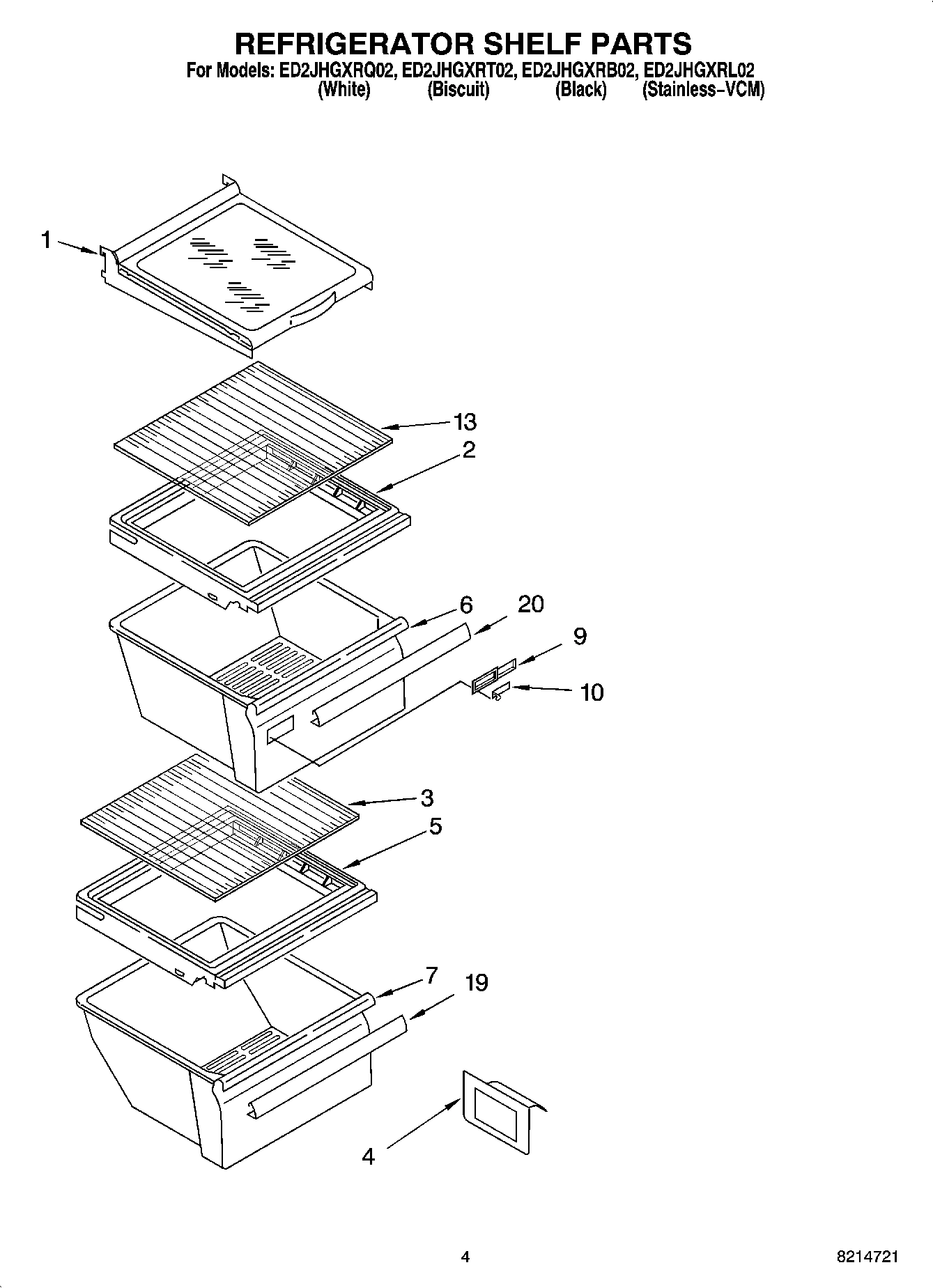 03 - REFRIGERATOR SHELF PARTS