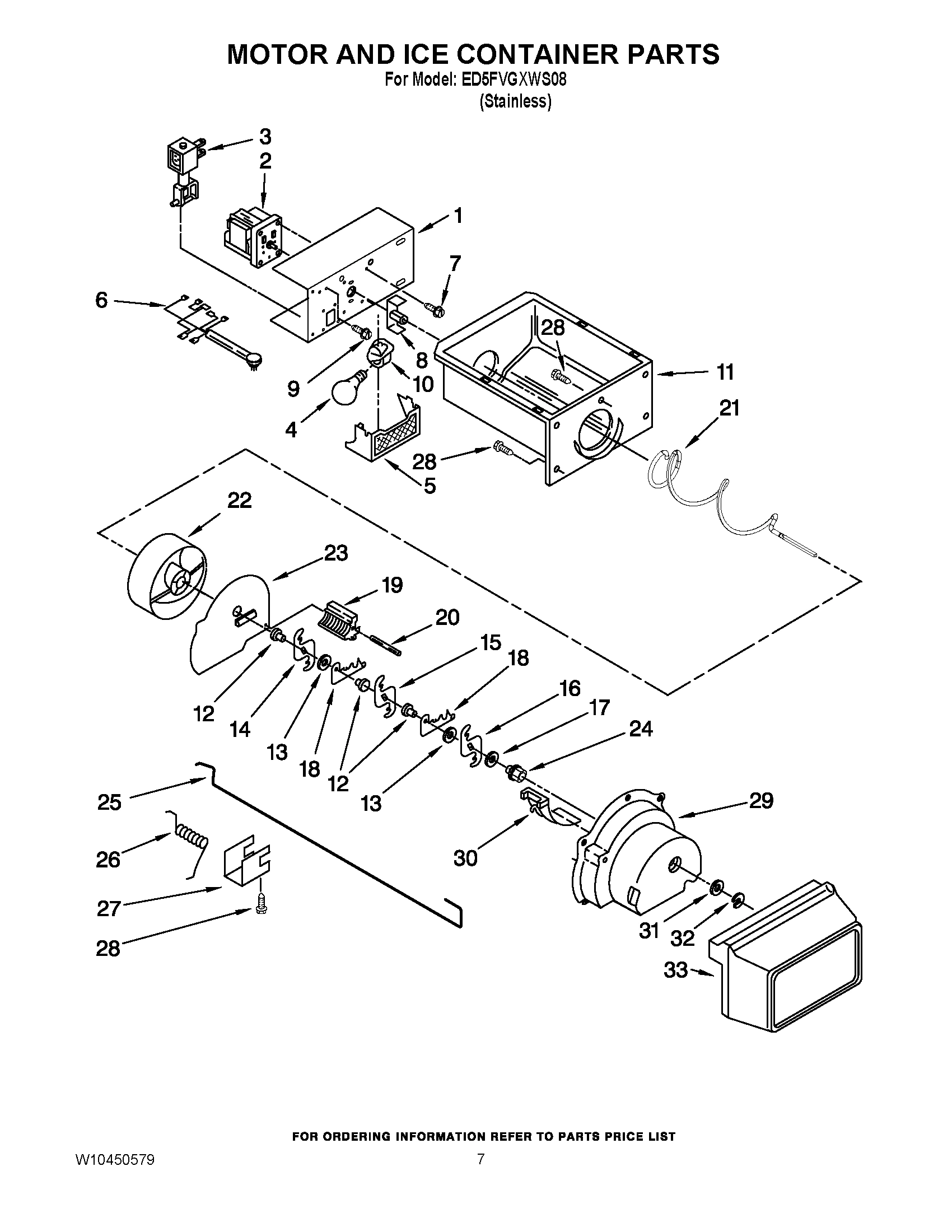 05 - MOTOR AND ICE CONTAINER PARTS