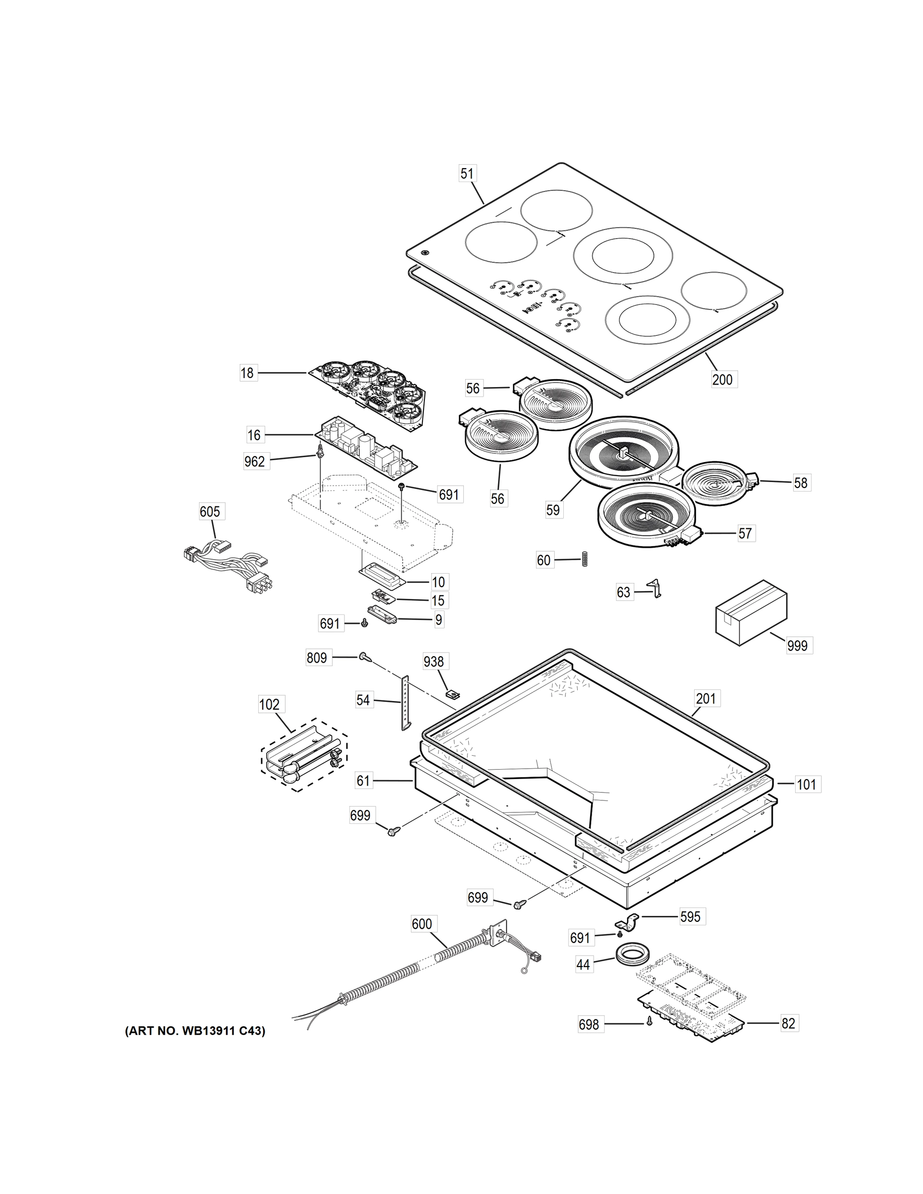 CONTROL PANEL & COOKTOP