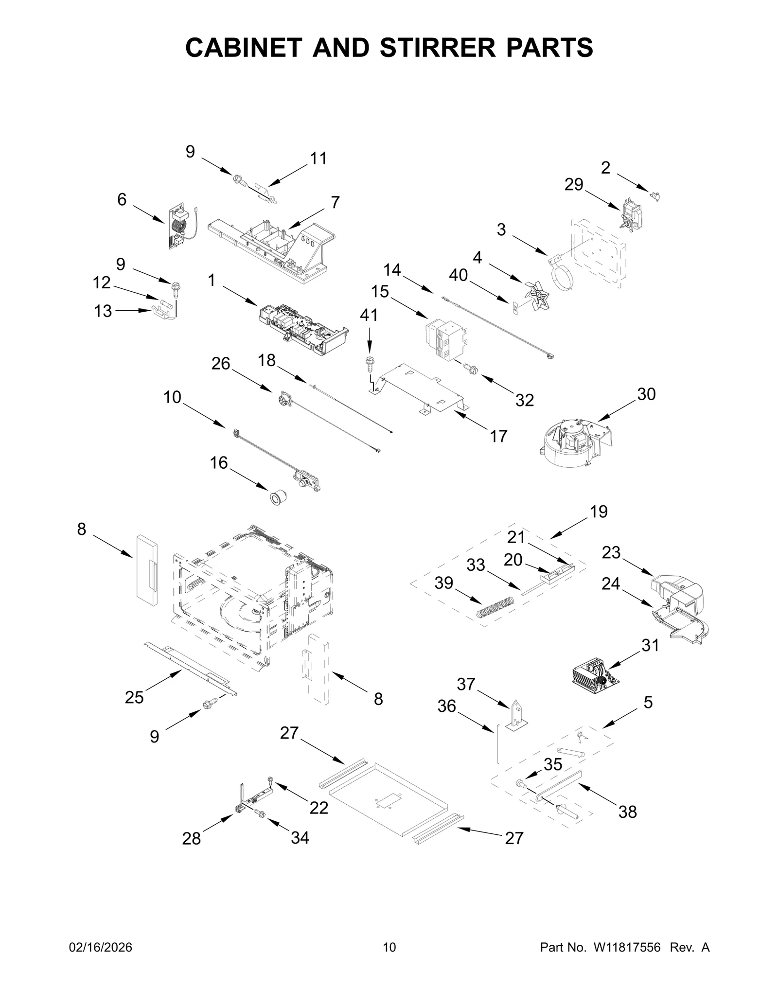 CABINET AND STIRRER PARTS
