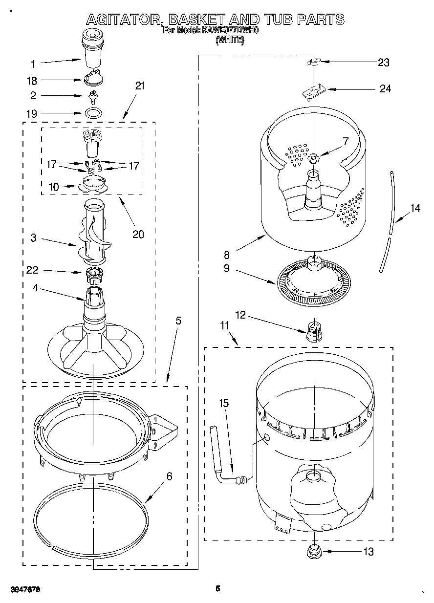 03 - AGITATOR, BASKET AND TUB