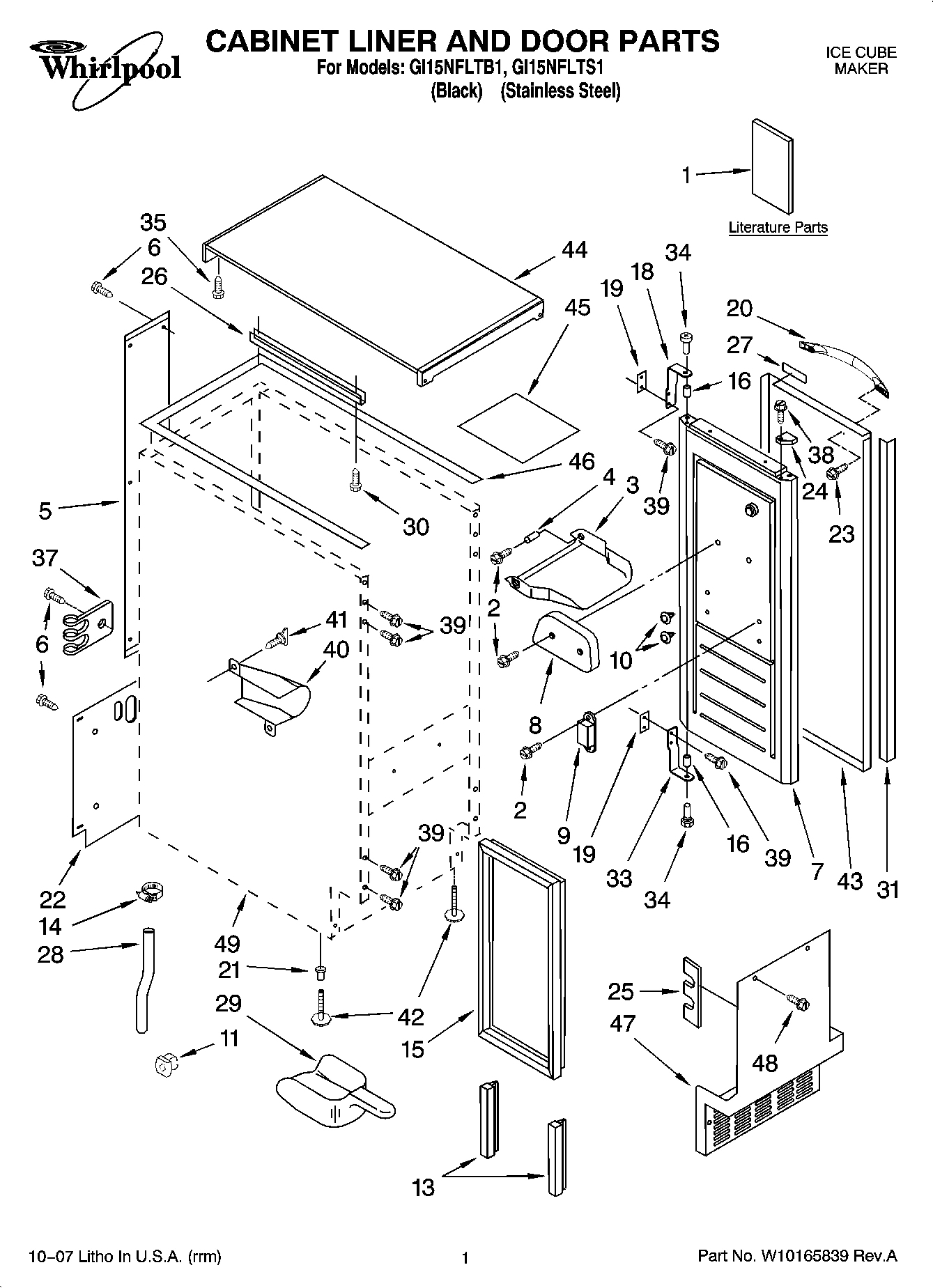 01 - CABINET LINER AND DOOR PARTS