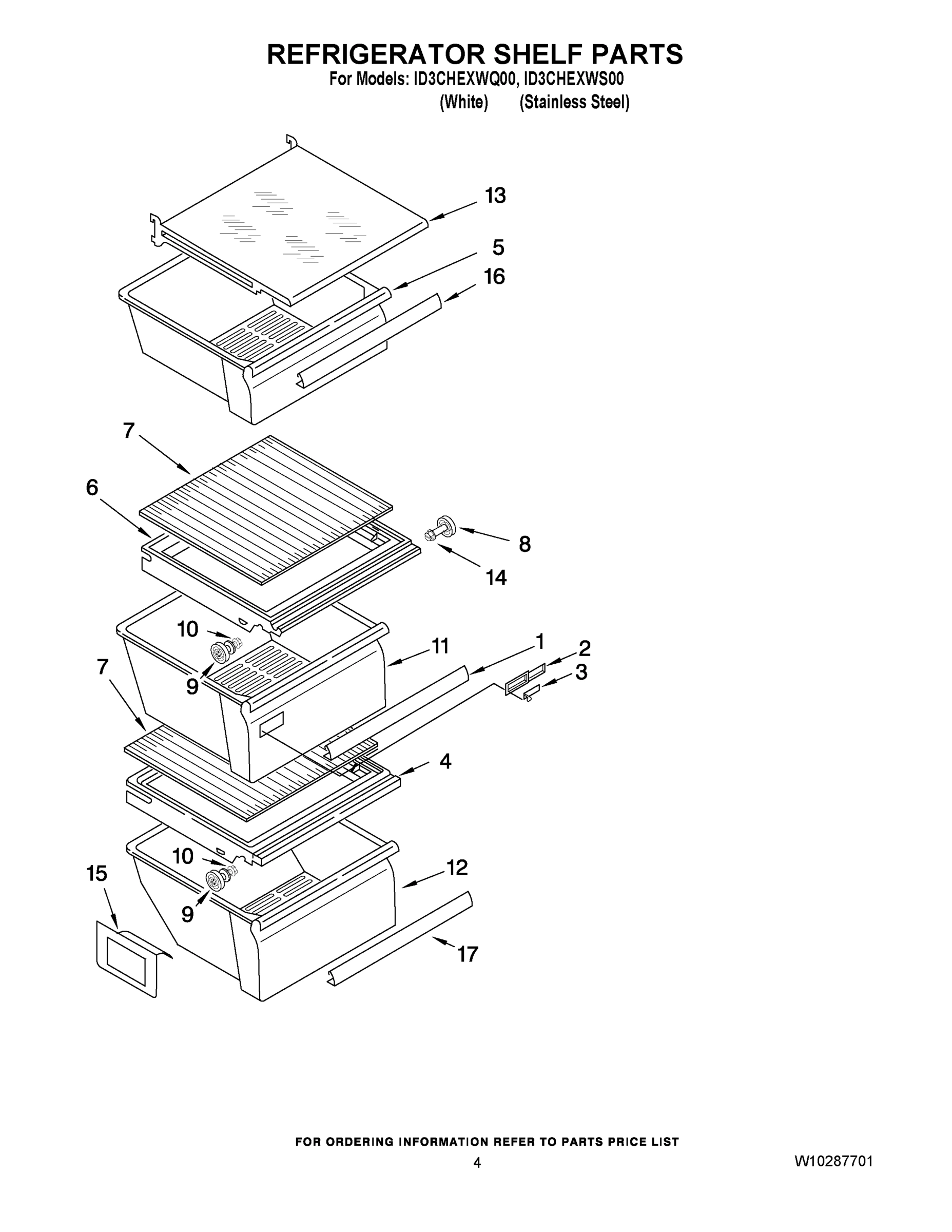 03 - REFRIGERATOR SHELF PARTS