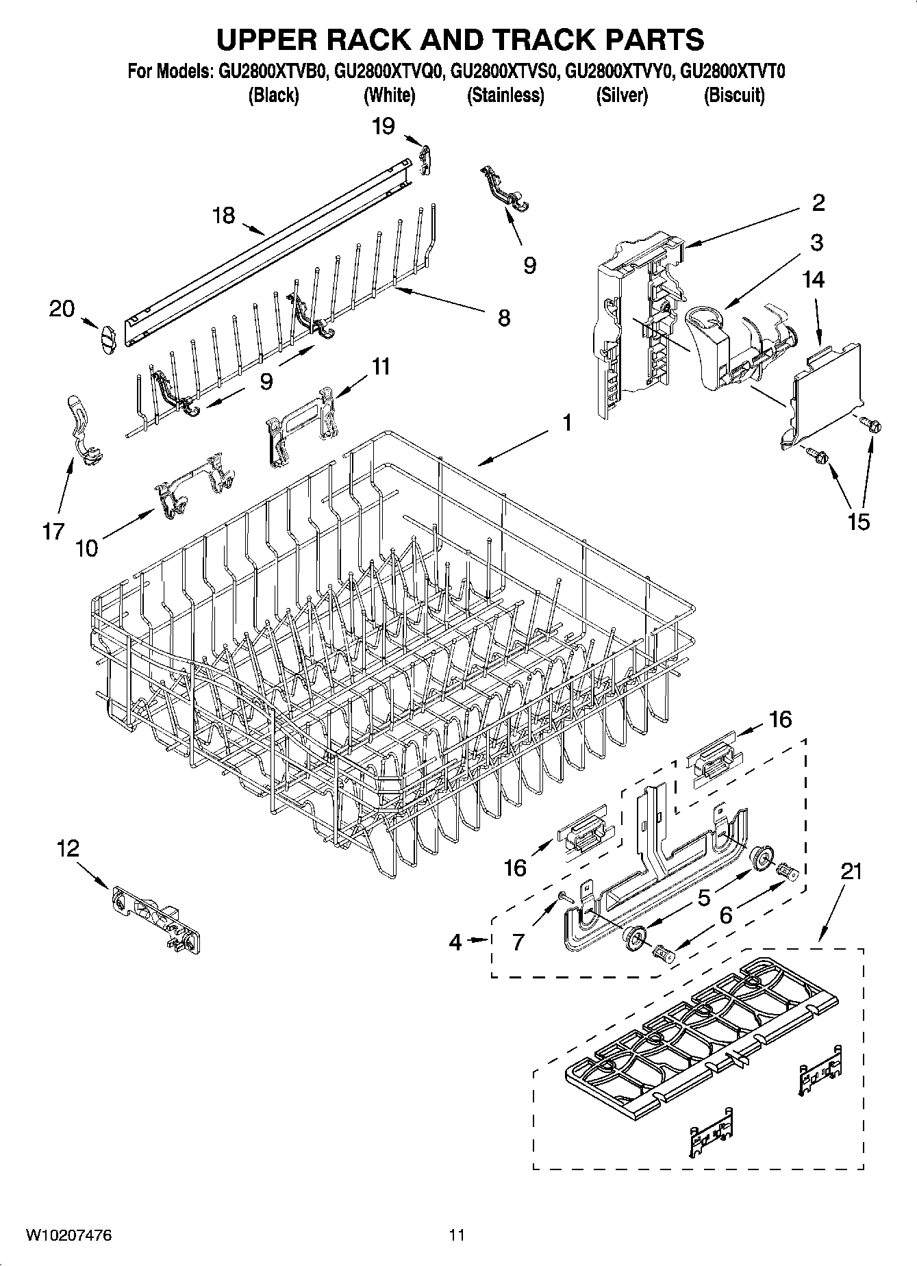 09 - UPPER RACK AND TRACK PARTS