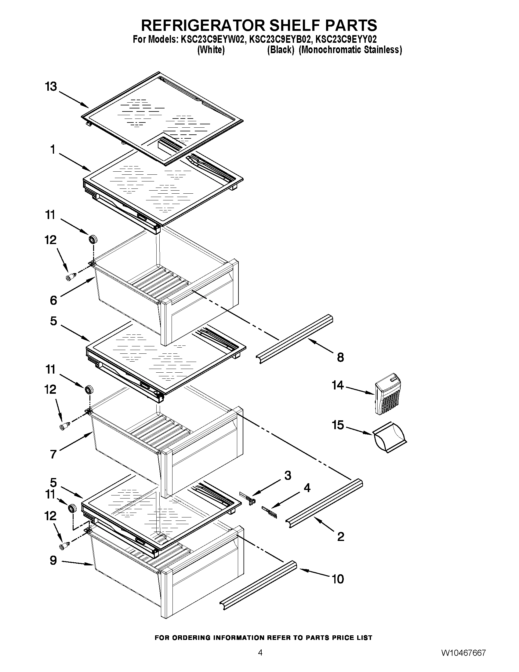 03 - REFRIGERATOR SHELF PARTS