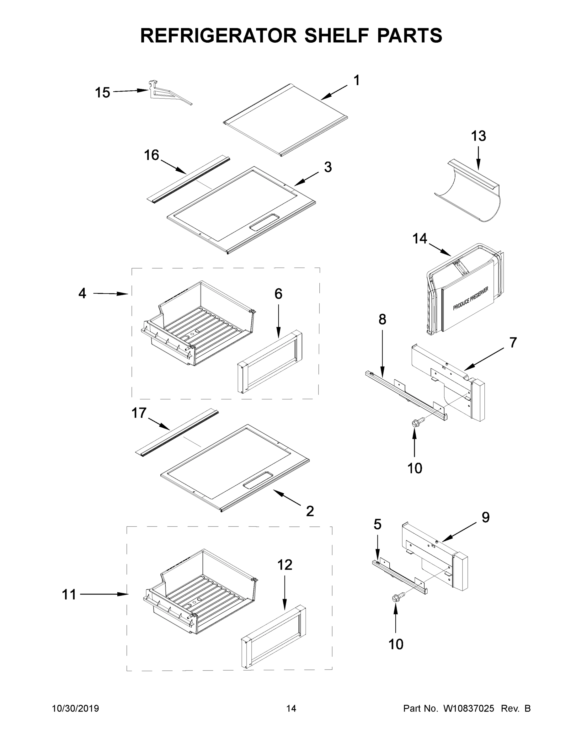 08 - REFRIGERATOR SHELF PARTS