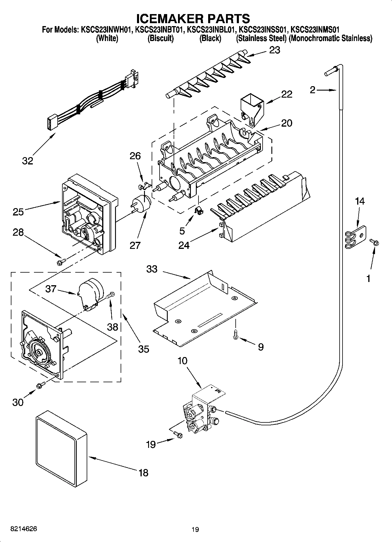 12 - ICEMAKER PARTS, OPTIONAL PARTS (NOT INCLUDED)