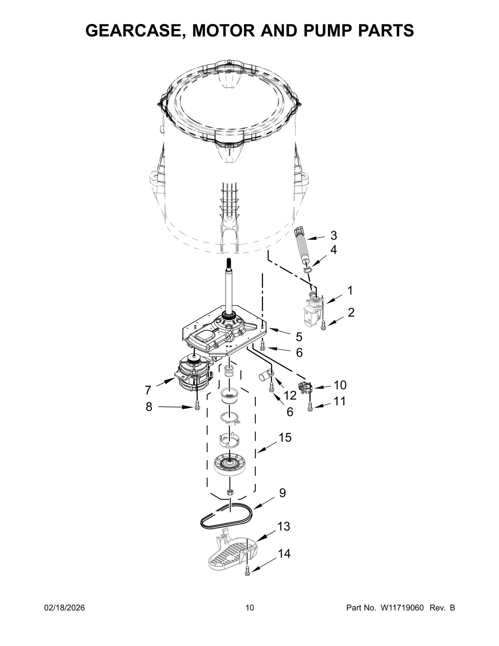 GEARCASE, MOTOR AND PUMP PARTS