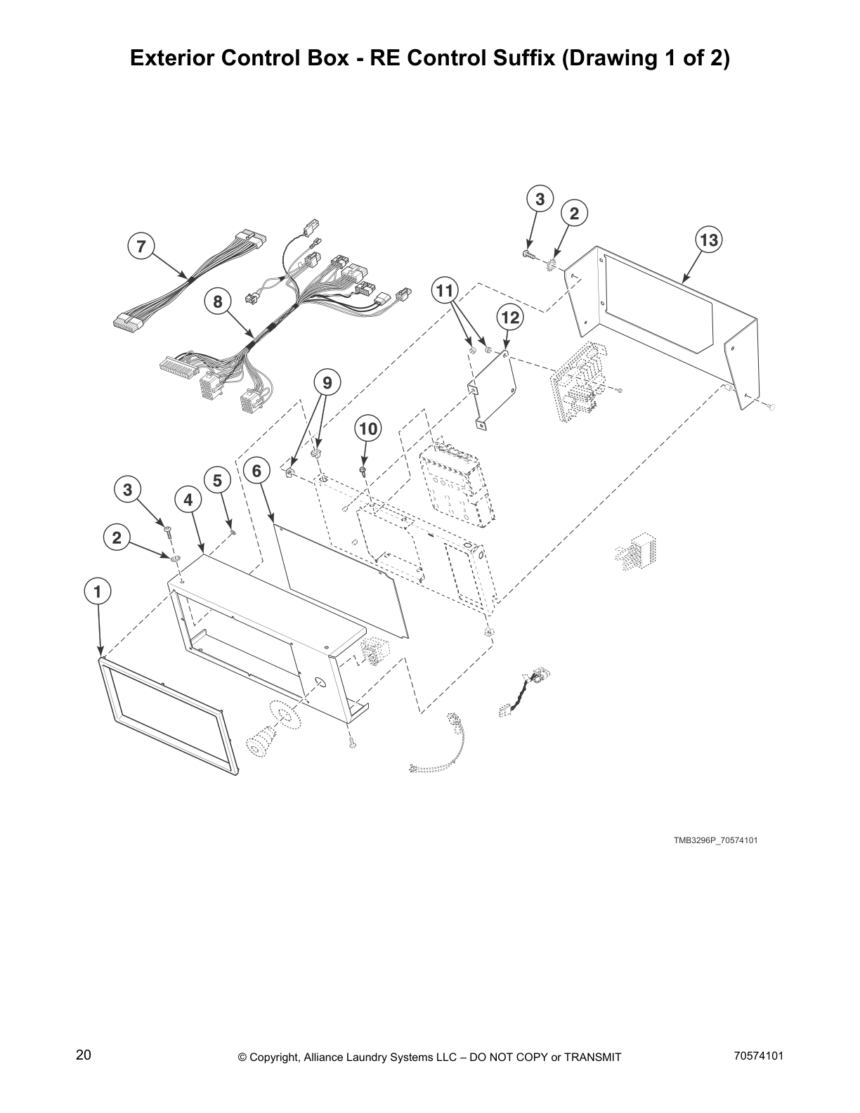 Exterior Control Box - RE Control Suffix (Drawing 1 of 2)